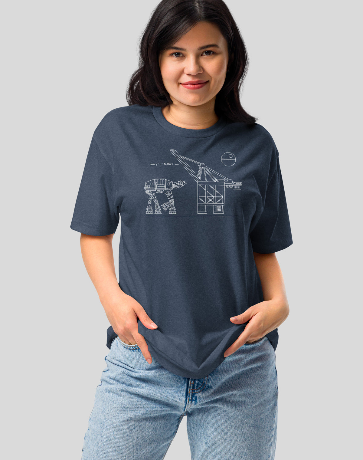 I Am Your Father Crane Tee - Cotton Blend | Midnight Navy