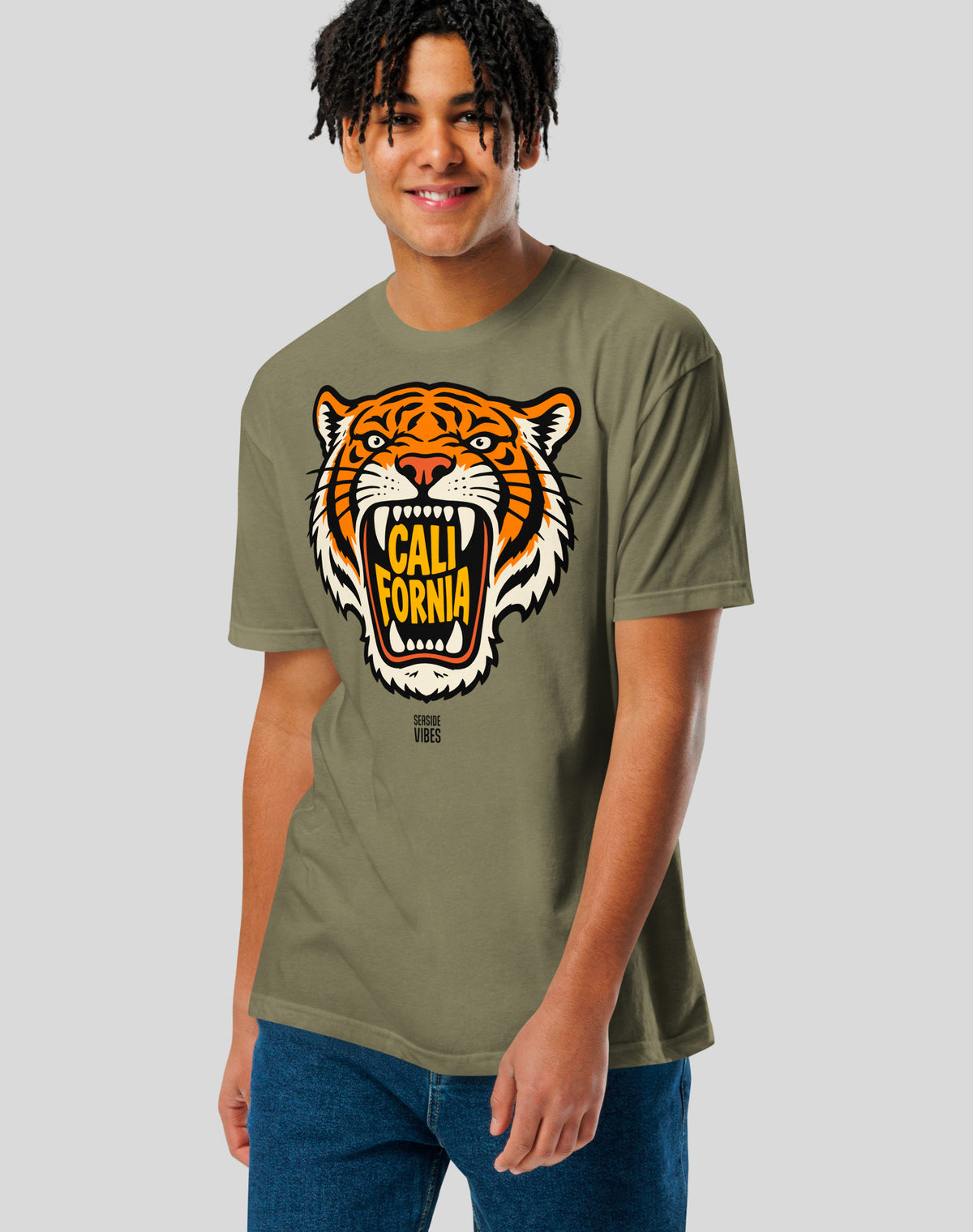 California AF Tiger Tee - Cotton Blend | Military Green