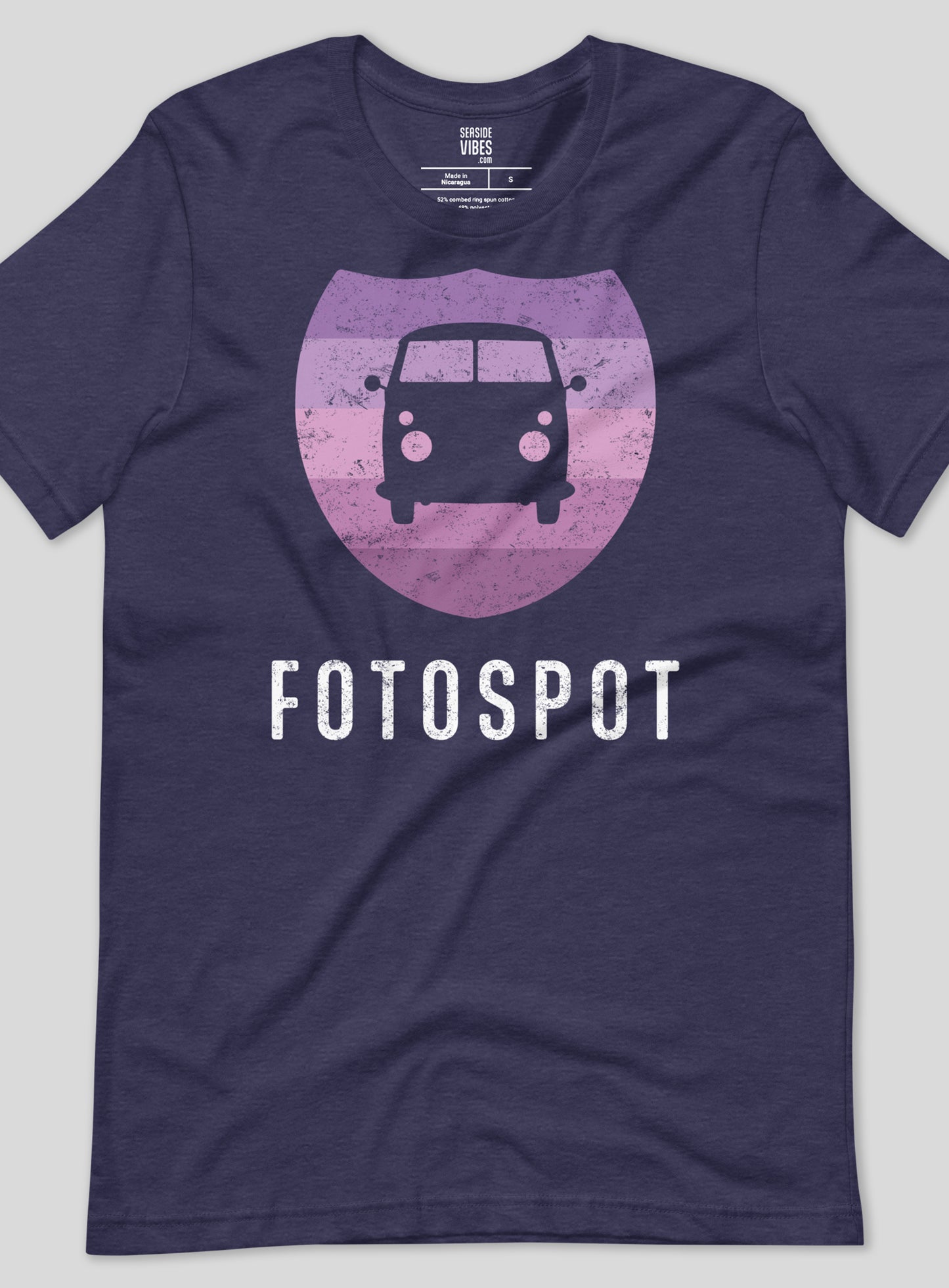 Unisex: Fotospot Lavender Logo Tee - Heather Midnight Navy