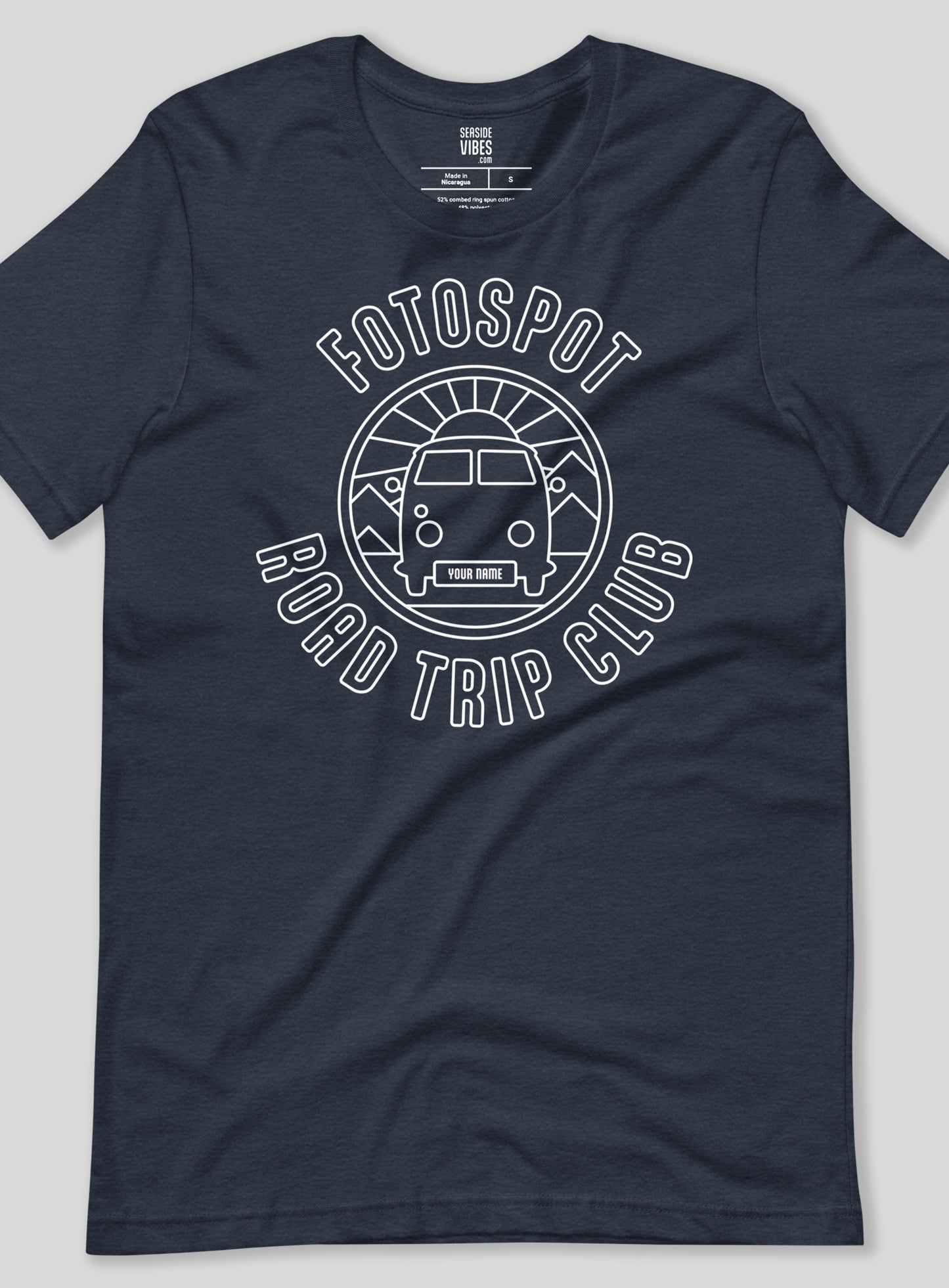 Unisex: Customizable Fotospot Road Trip Club Tee - Heather Navy