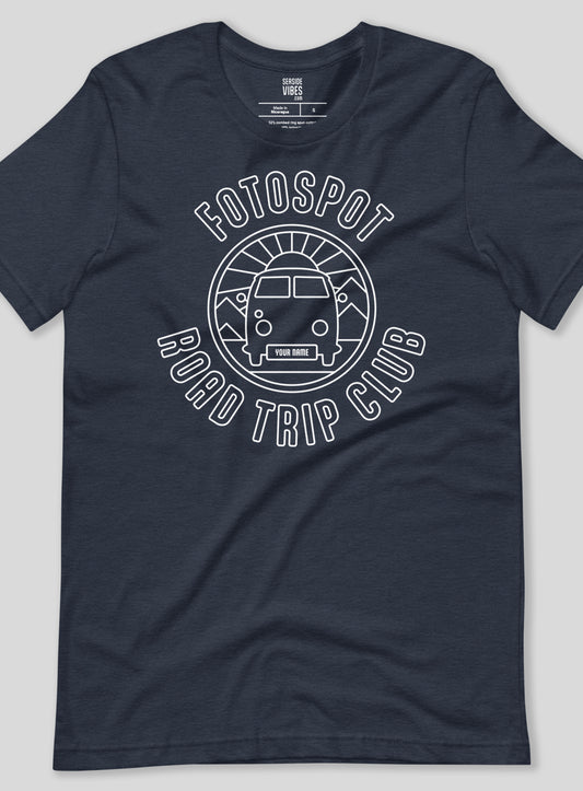 Unisex: Customizable Fotospot Road Trip Club Tee - Heather Navy