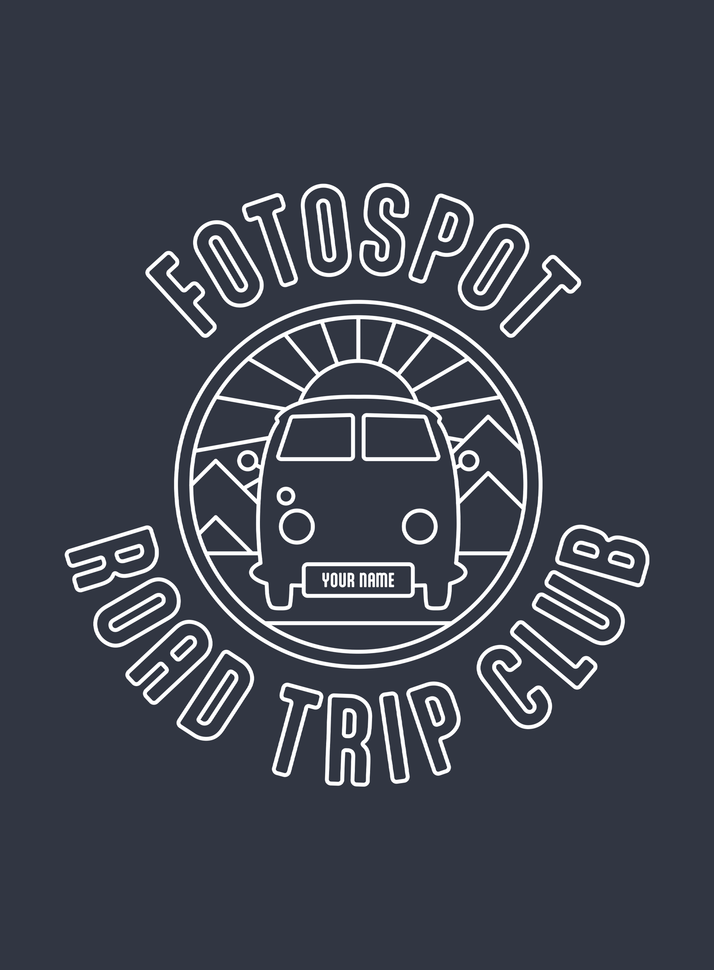 Unisex: Customizable Fotospot Road Trip Club Tee - Heather Navy