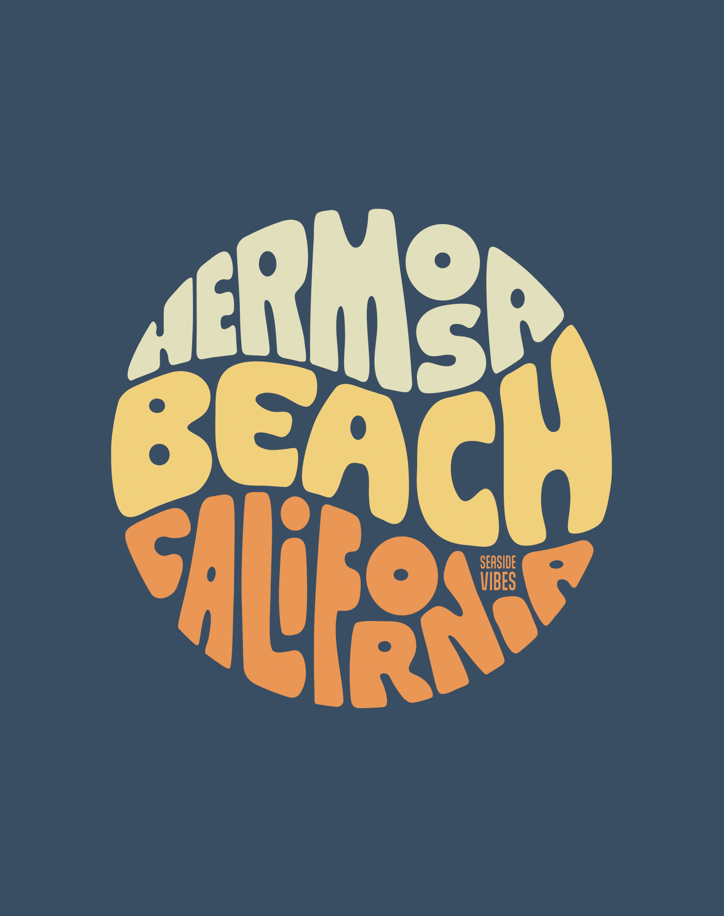 Hermosa Beach Groovy Tee - Premium 100% Cotton | Midnight