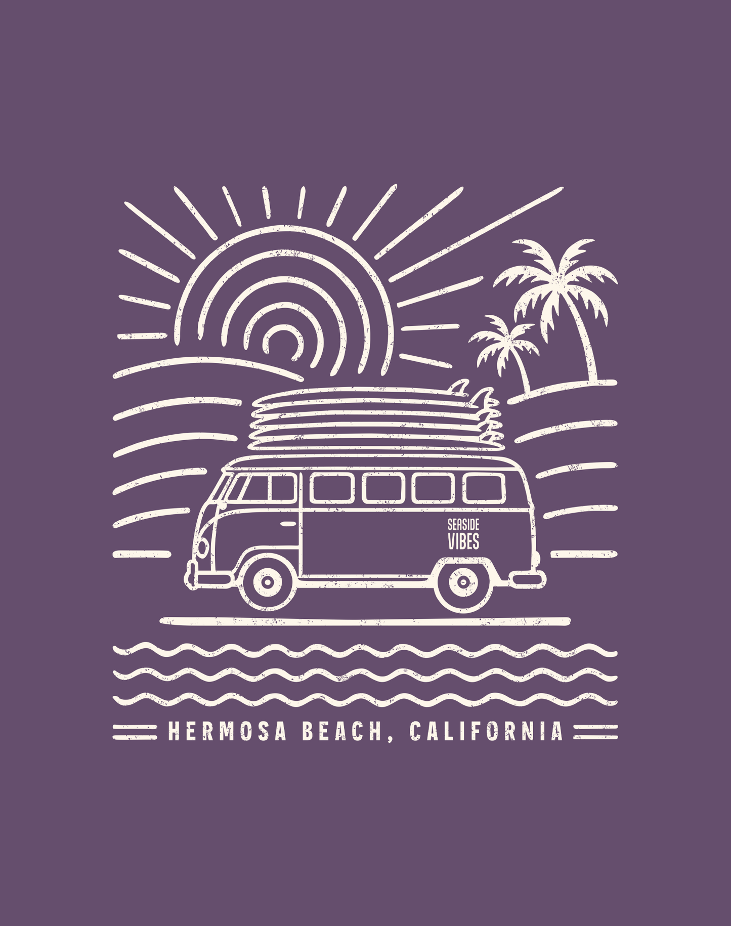 Unisex: Hermosa Beach Endless Summer Tee - 100% Cotton | Grape