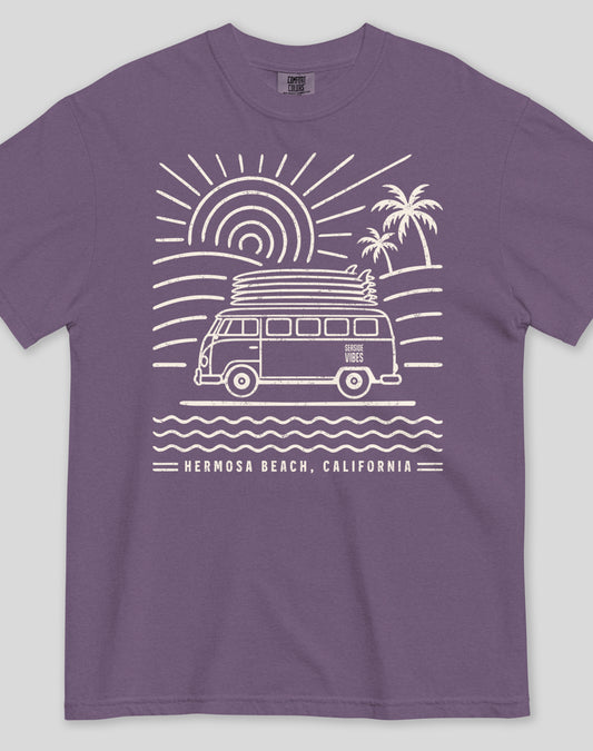 Unisex: Hermosa Beach Endless Summer Tee - 100% Cotton | Grape