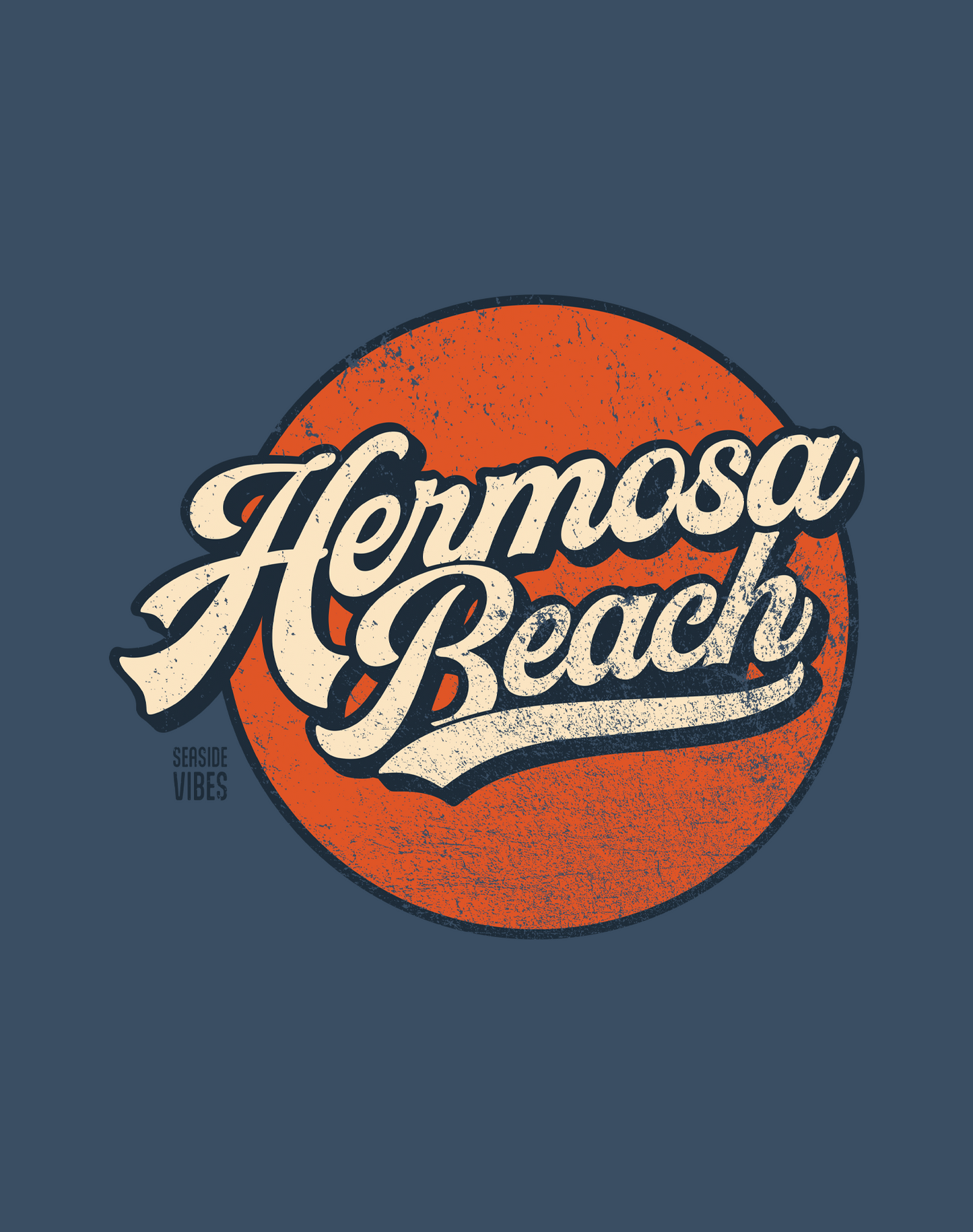 Unisex: Vintage Hermosa Beach Tee - 100% Cotton | Midnight