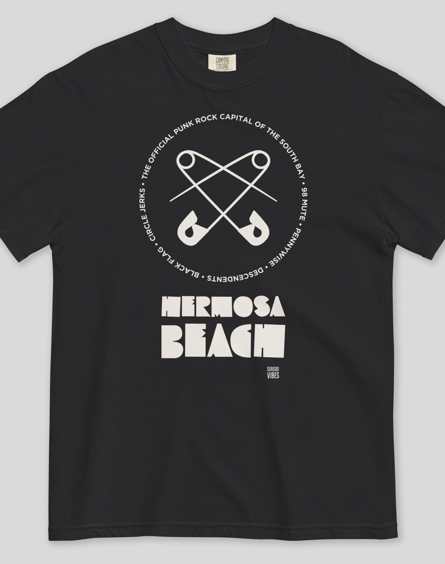 Unisex: Hermosa Beach Punk Rock Tee - 100% Cotton | Black