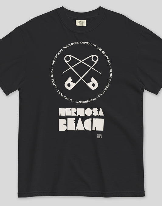 Unisex: Hermosa Beach Punk Rock Tee - 100% Cotton | Black