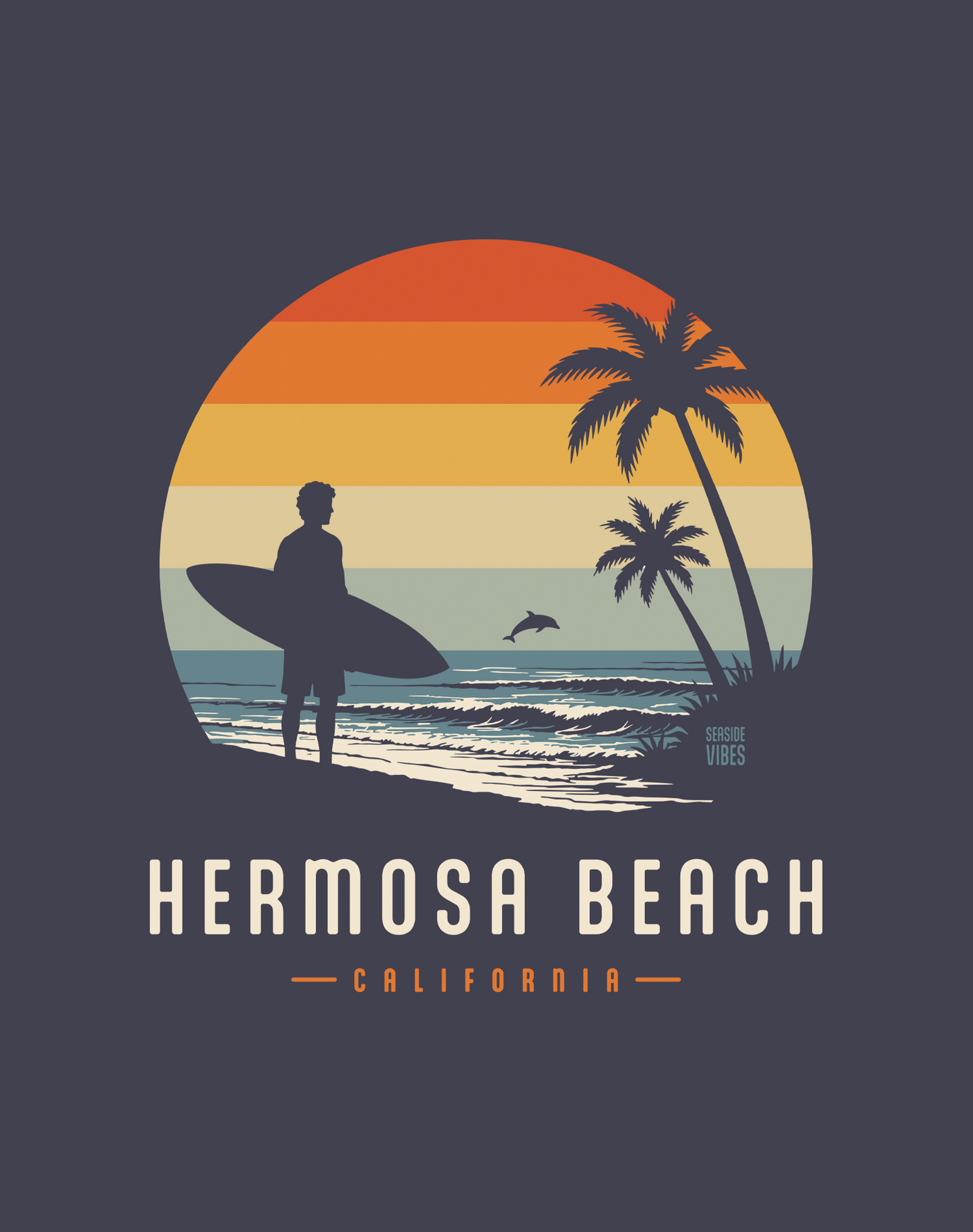 Unisex: Hermosa Beach Away From Keyboard Tee - 100% Cotton | Navy