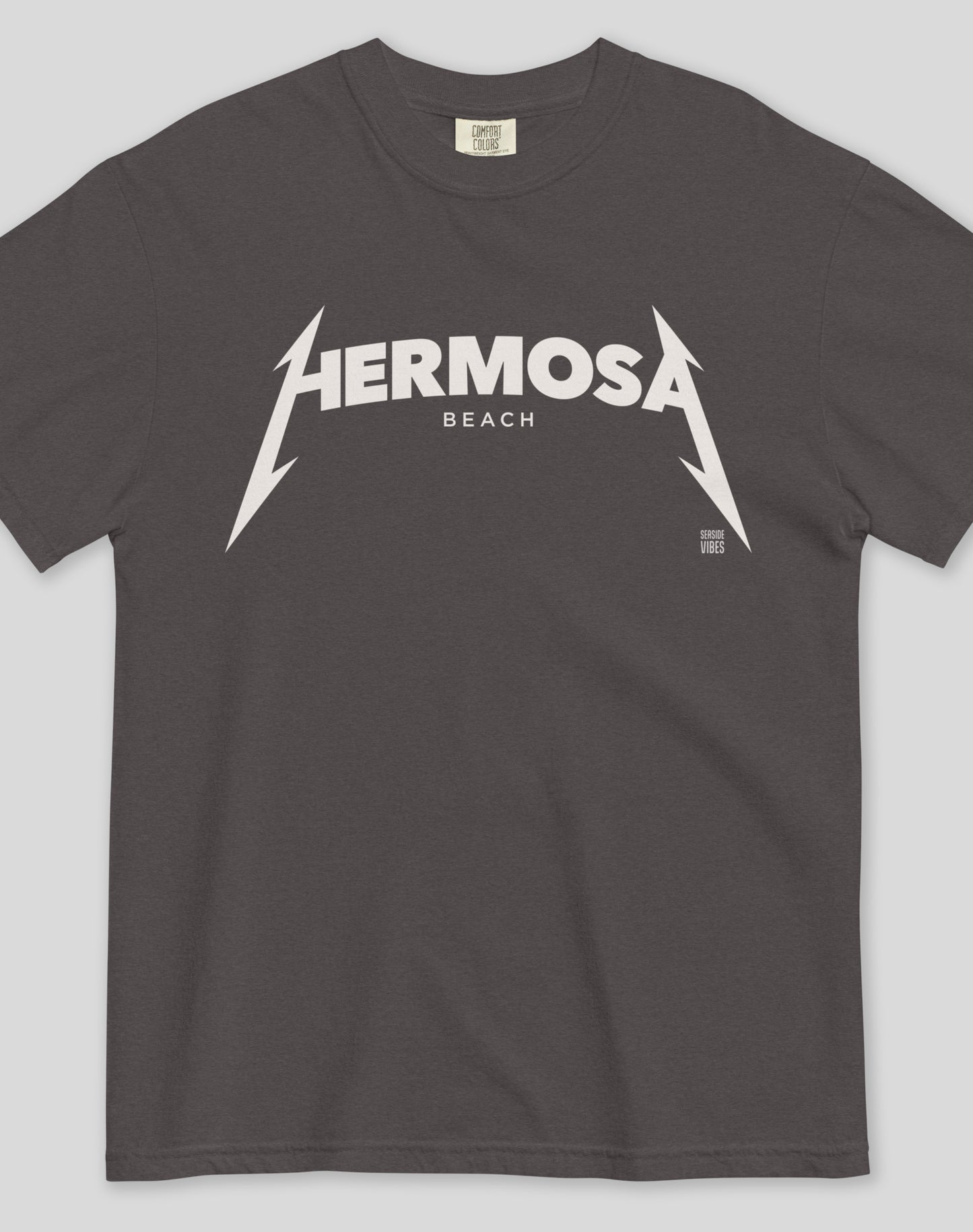 Unisex: Hermosa Beach Rocks Tee - 100% Cotton | Graphite