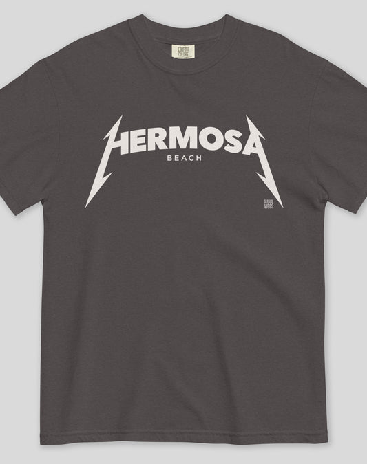 Unisex: Hermosa Beach Rocks Tee - 100% Cotton | Graphite