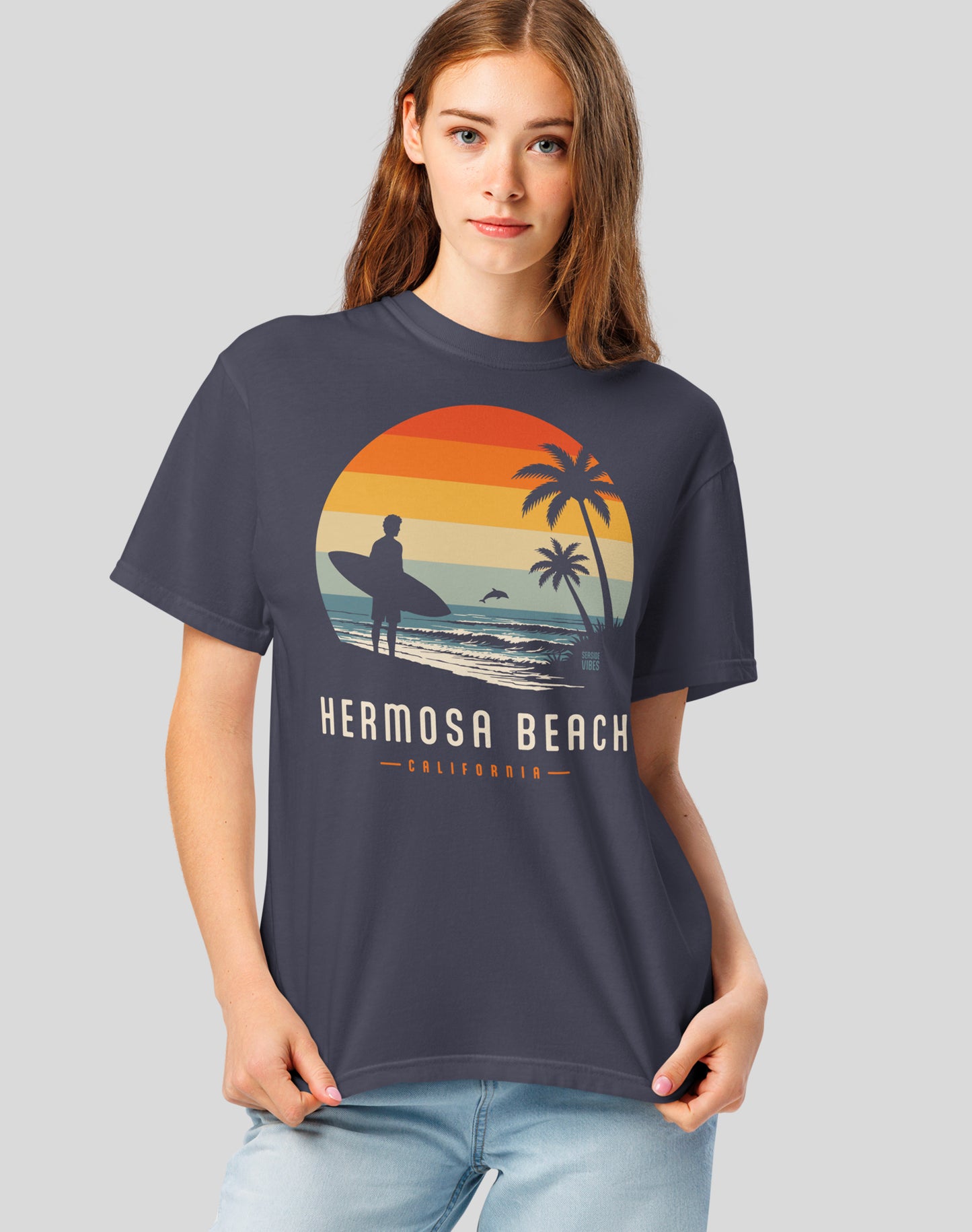 Unisex: Hermosa Beach Away From Keyboard Tee - 100% Cotton | Navy