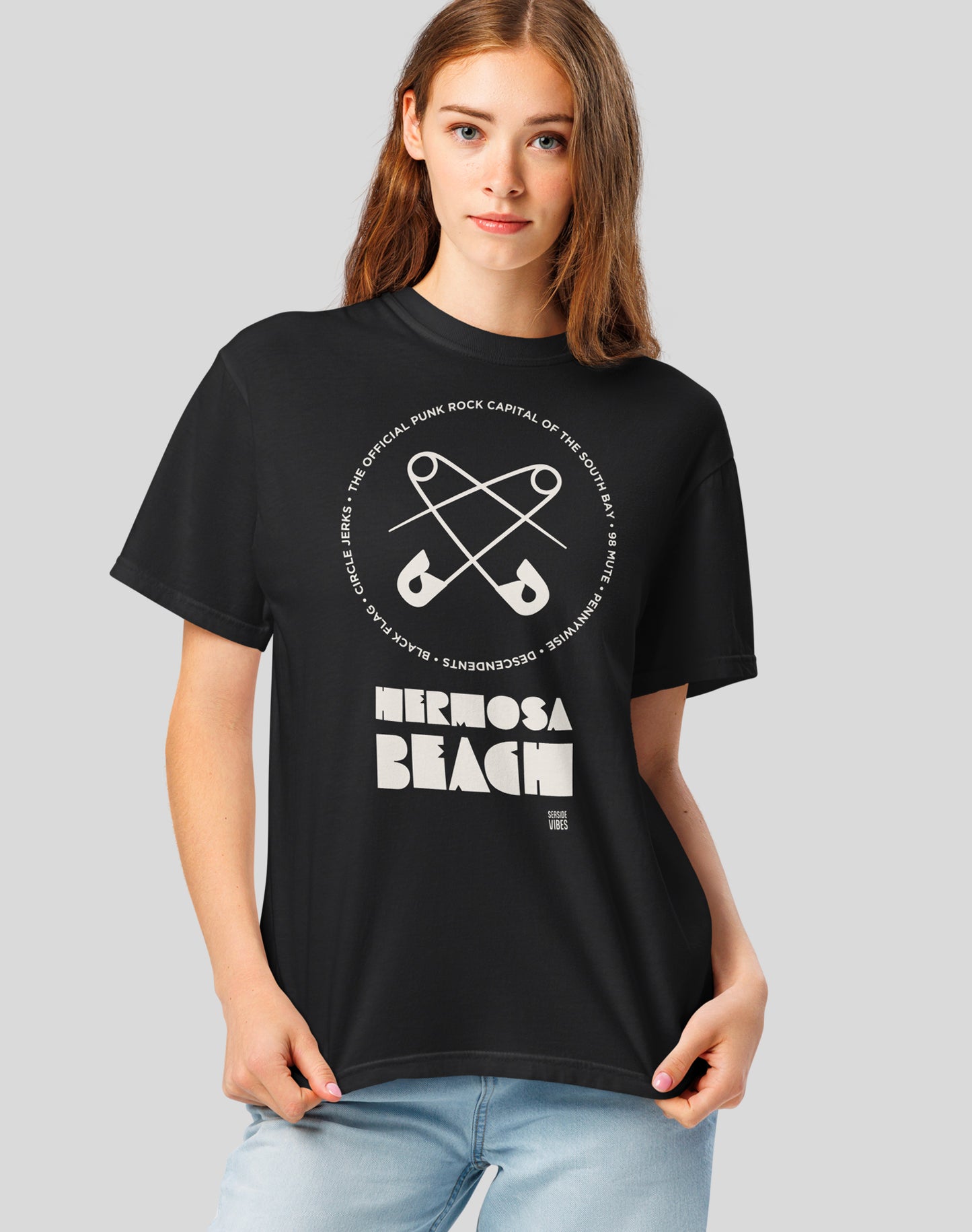 Unisex: Hermosa Beach Punk Rock Tee - 100% Cotton | Black
