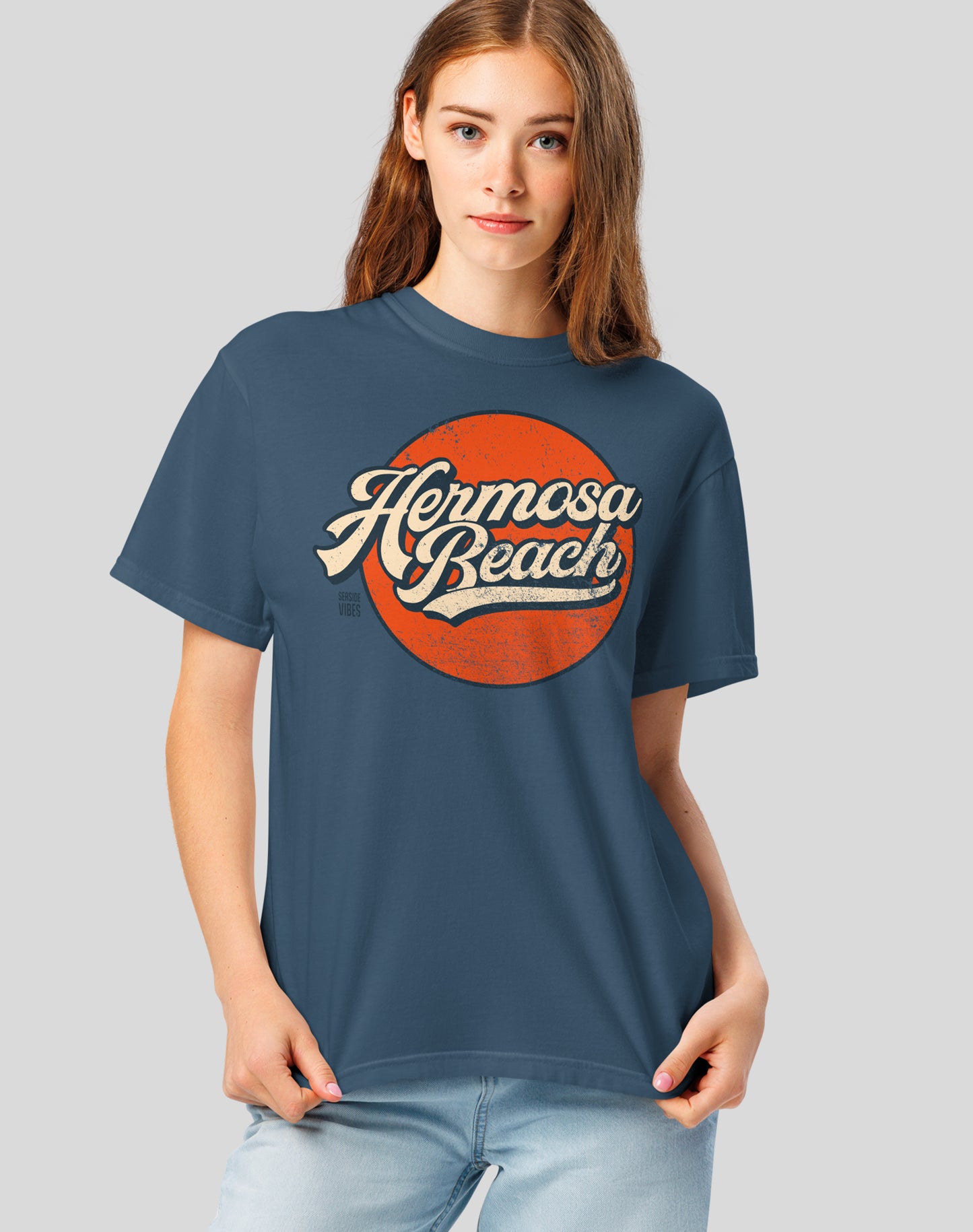 Unisex: Vintage Hermosa Beach Tee - 100% Cotton | Midnight
