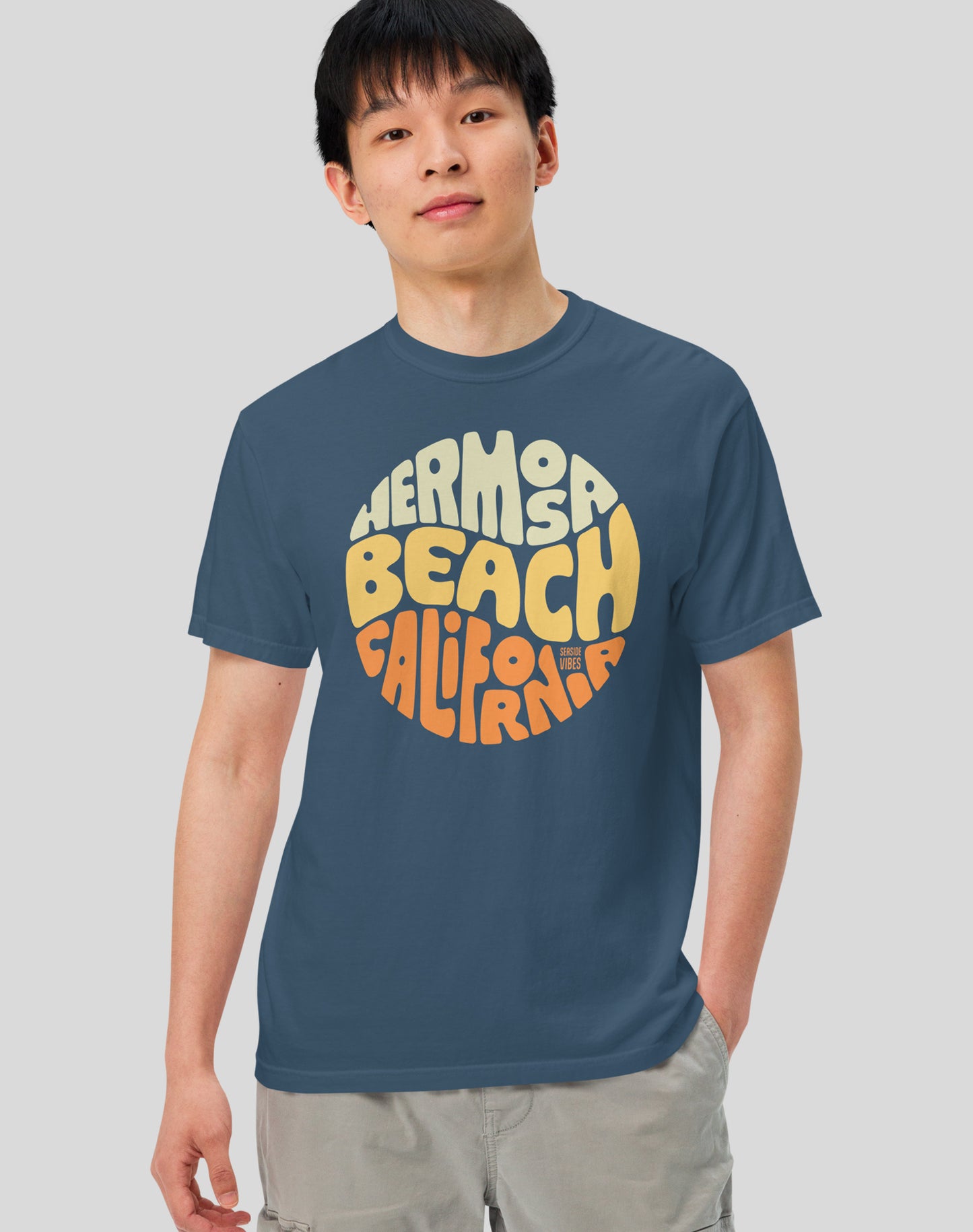 Hermosa Beach Groovy Tee - Premium 100% Cotton | Midnight