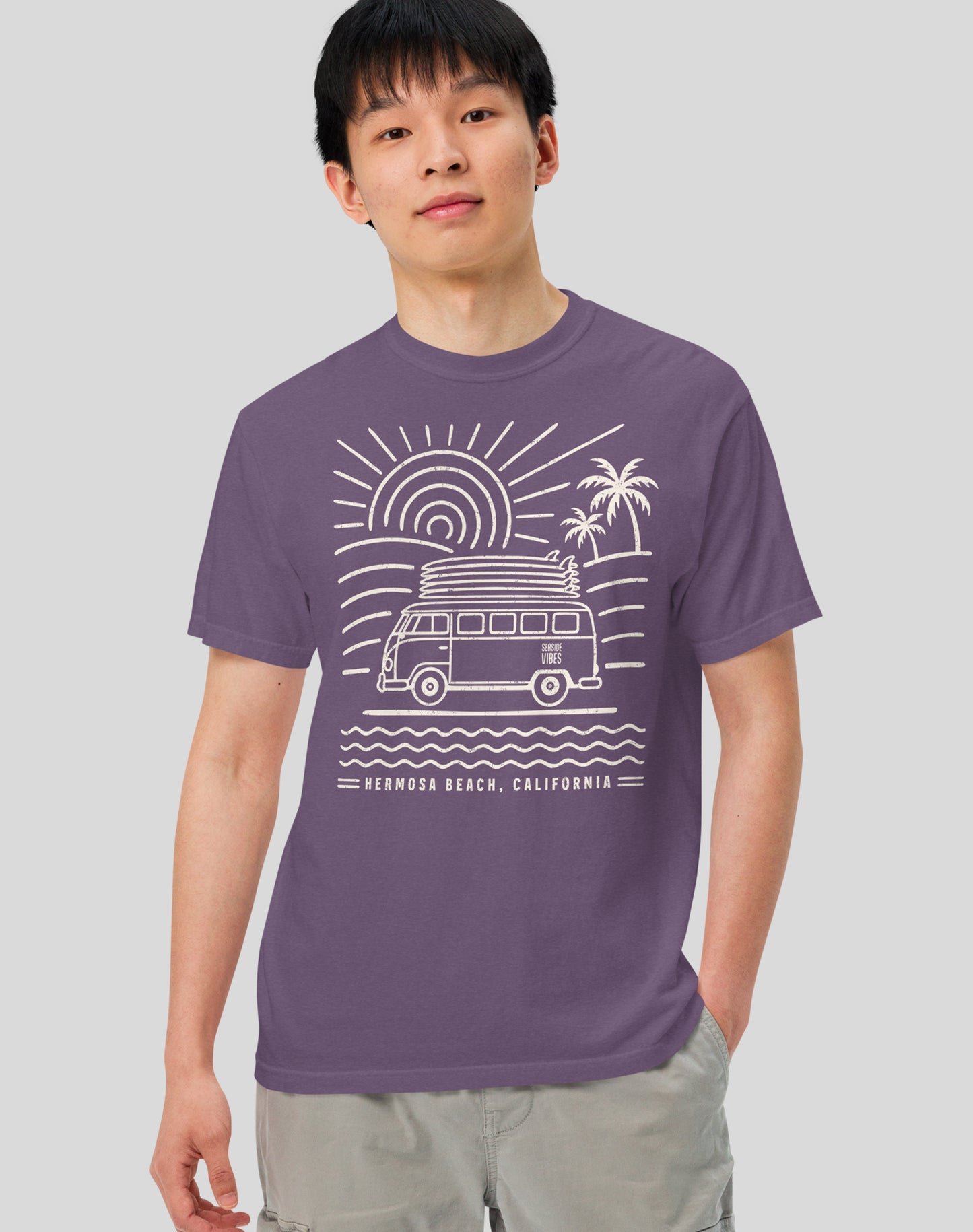 Unisex: Hermosa Beach Endless Summer Tee - 100% Cotton | Grape