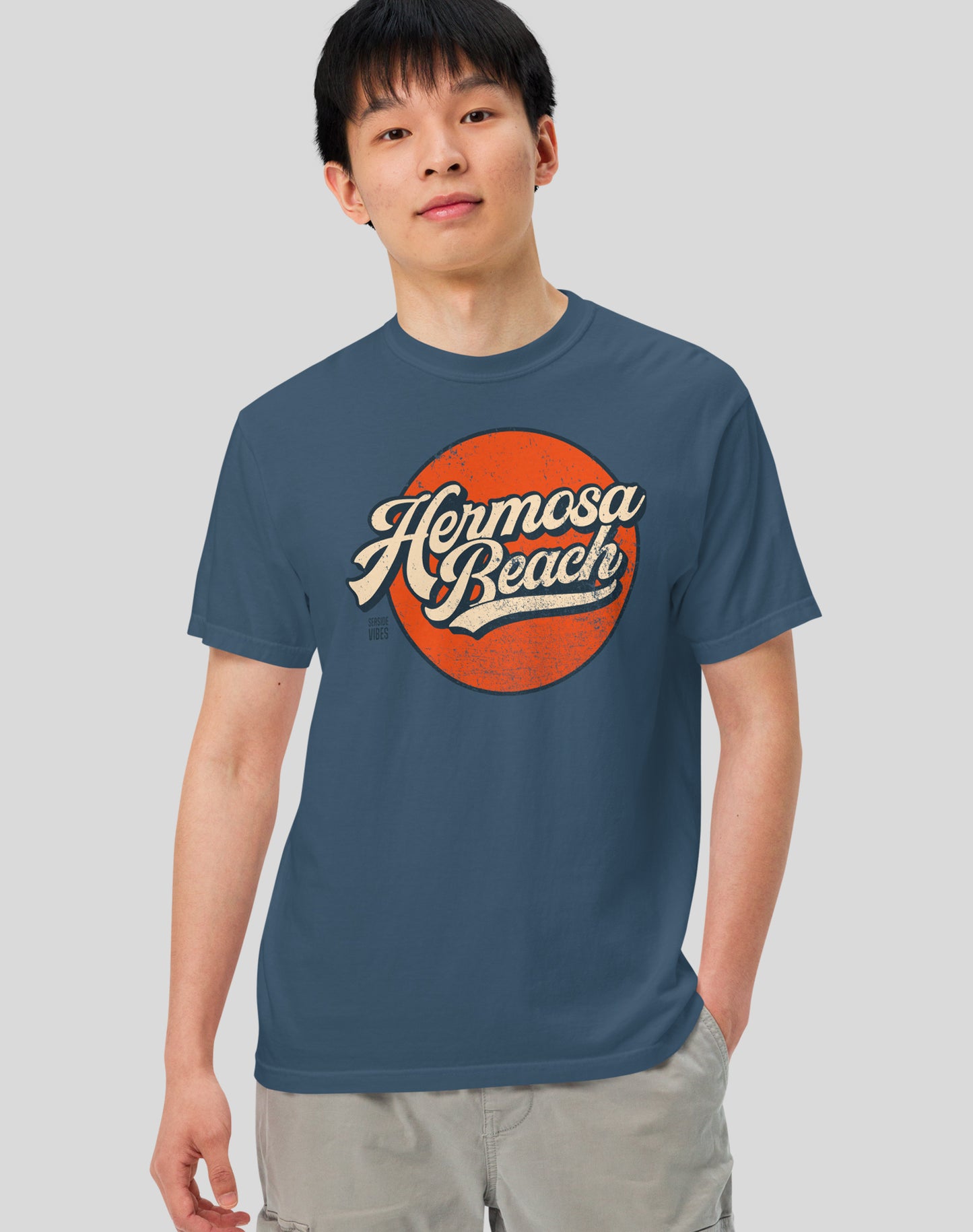 Unisex: Vintage Hermosa Beach Tee - 100% Cotton | Midnight