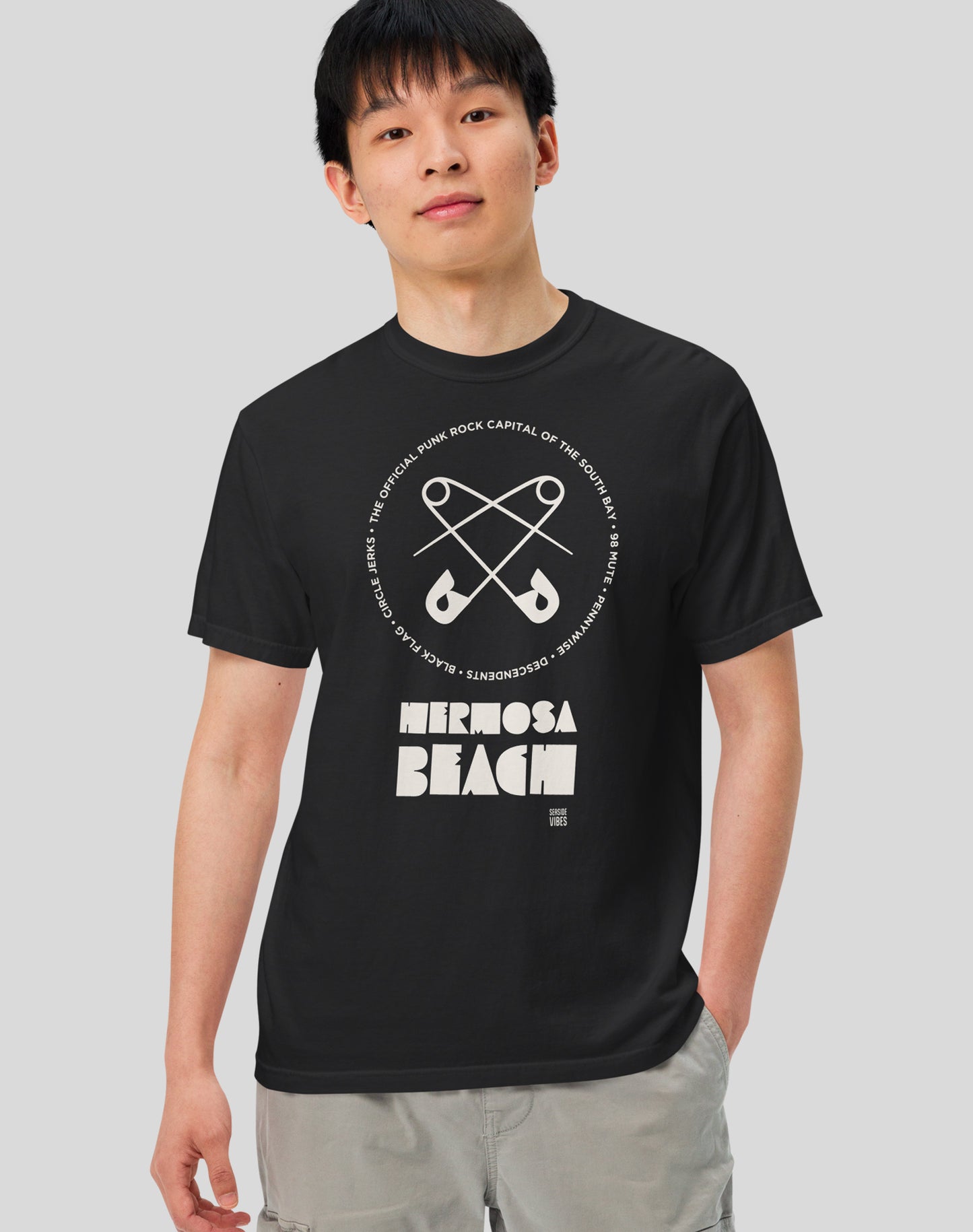 Unisex: Hermosa Beach Punk Rock Tee - 100% Cotton | Black