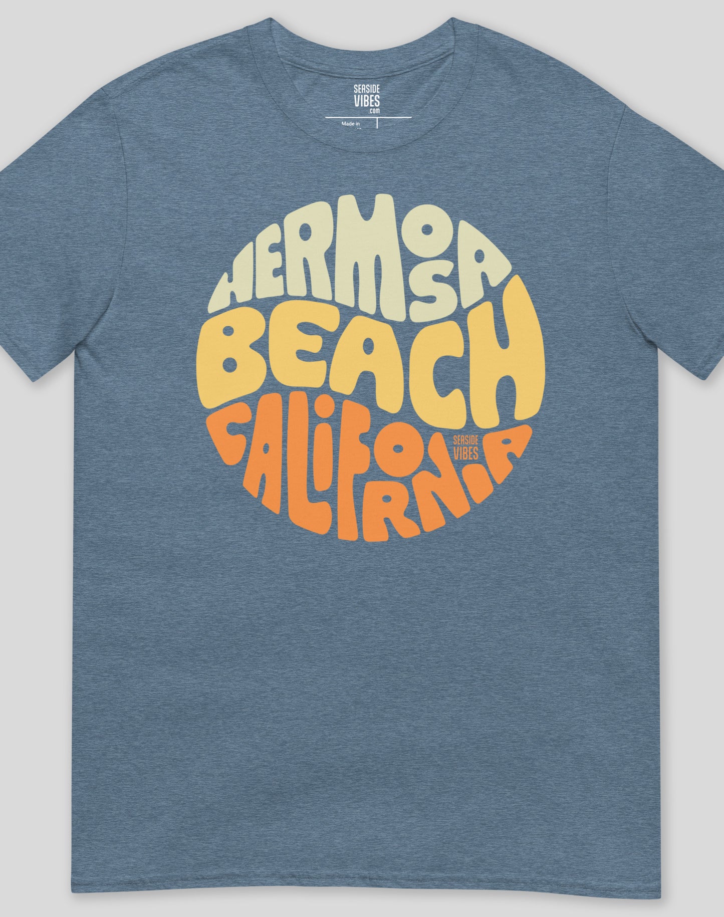 Hermosa Beach Groovy Tee - Unisex | Heather Indigo