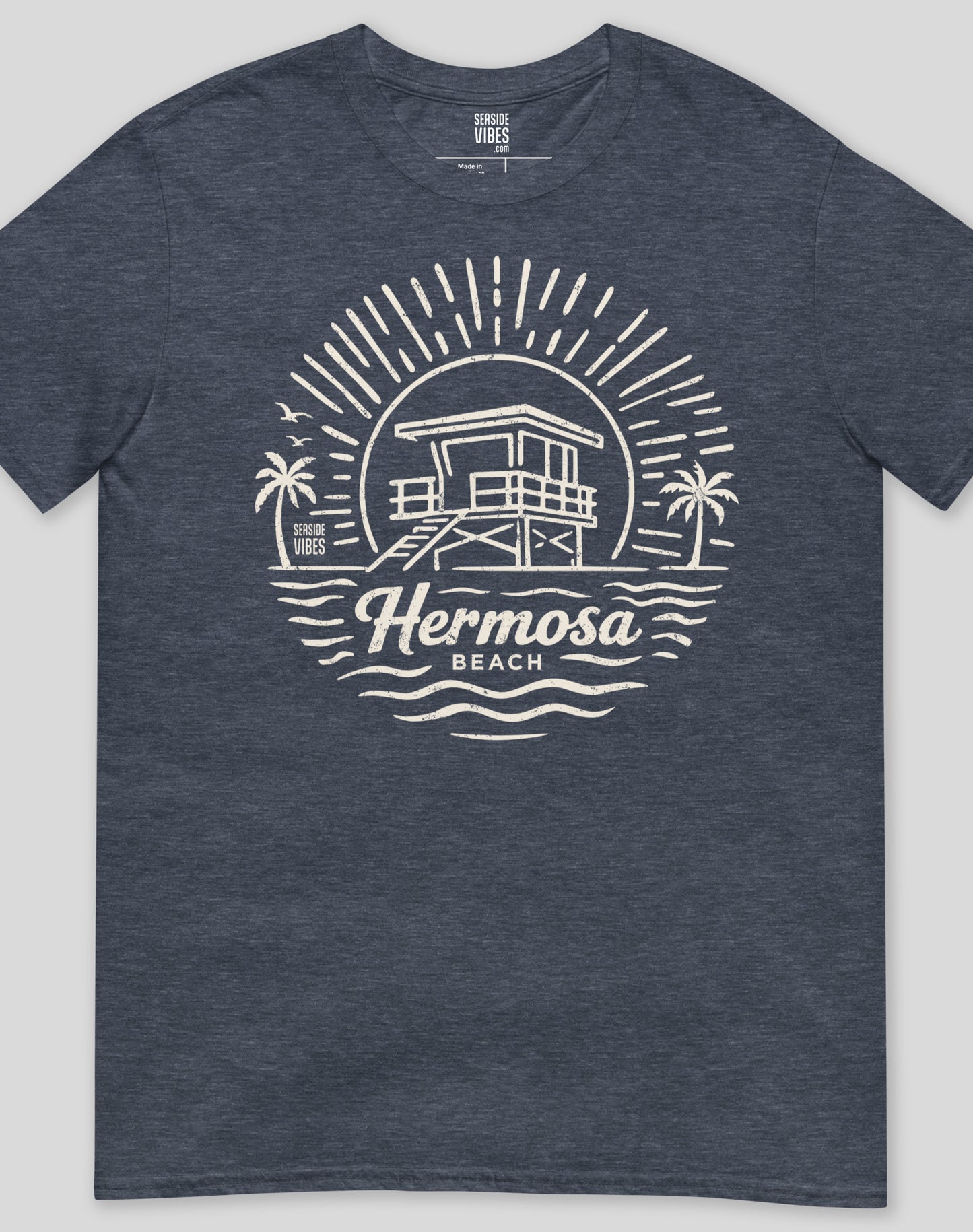 Hermosa Beach Sunrise Session Tee - Unisex | Heather Navy
