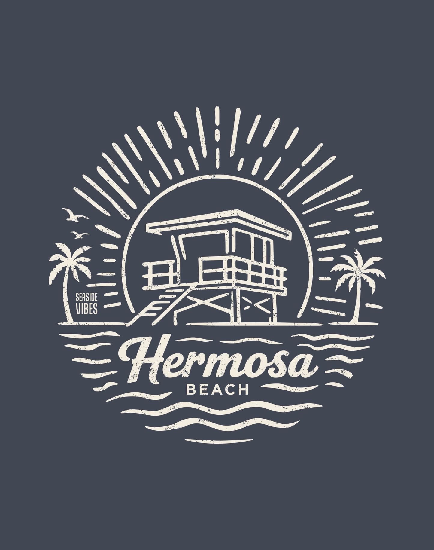 Hermosa Beach Sunrise Session Tee - Unisex | Heather Navy