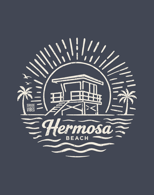 Hermosa Beach Sunrise Session Tee - Unisex | Heather Navy