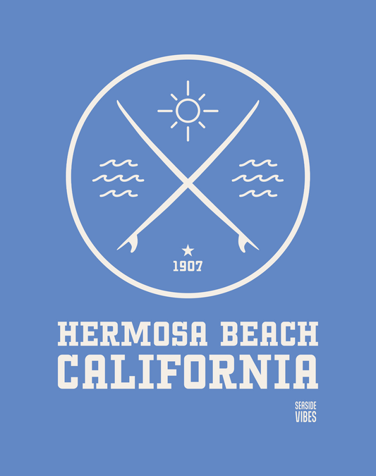 Hermosa Beach Surf Tee - Unisex | Heather Royal