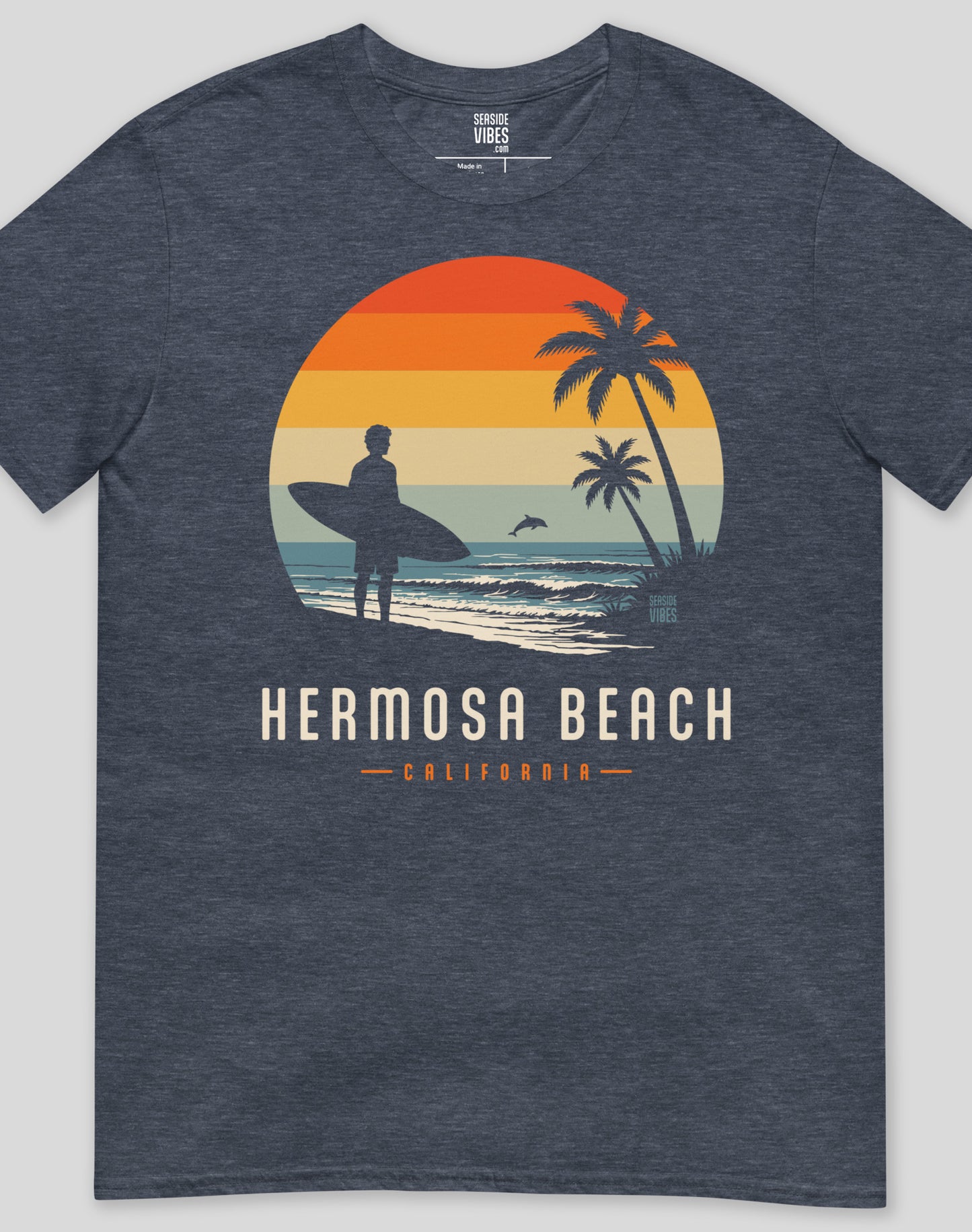 Hermosa Beach Away From Keyboard Tee - Unisex | Heather Navy