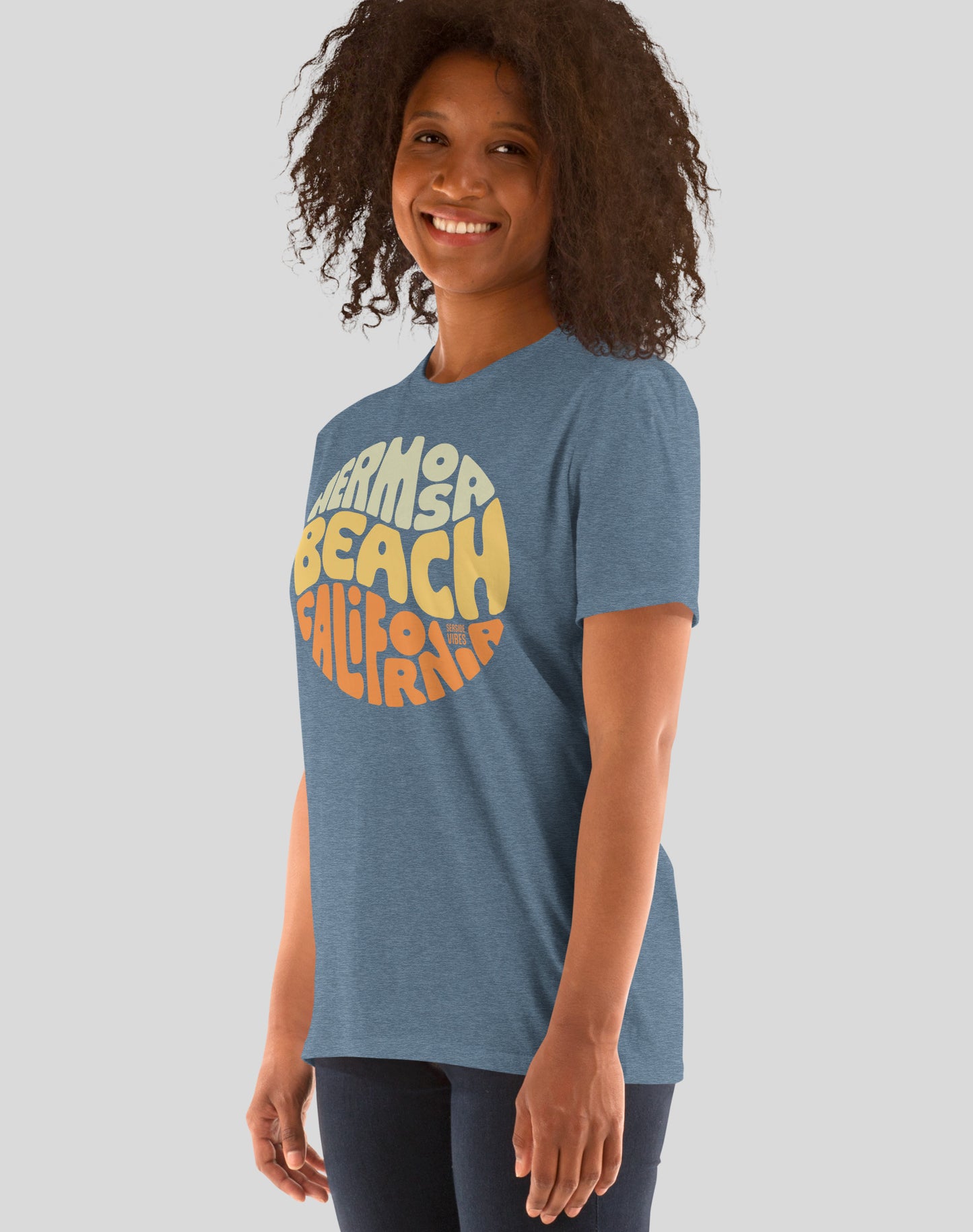 Hermosa Beach Groovy Tee - Unisex | Heather Indigo