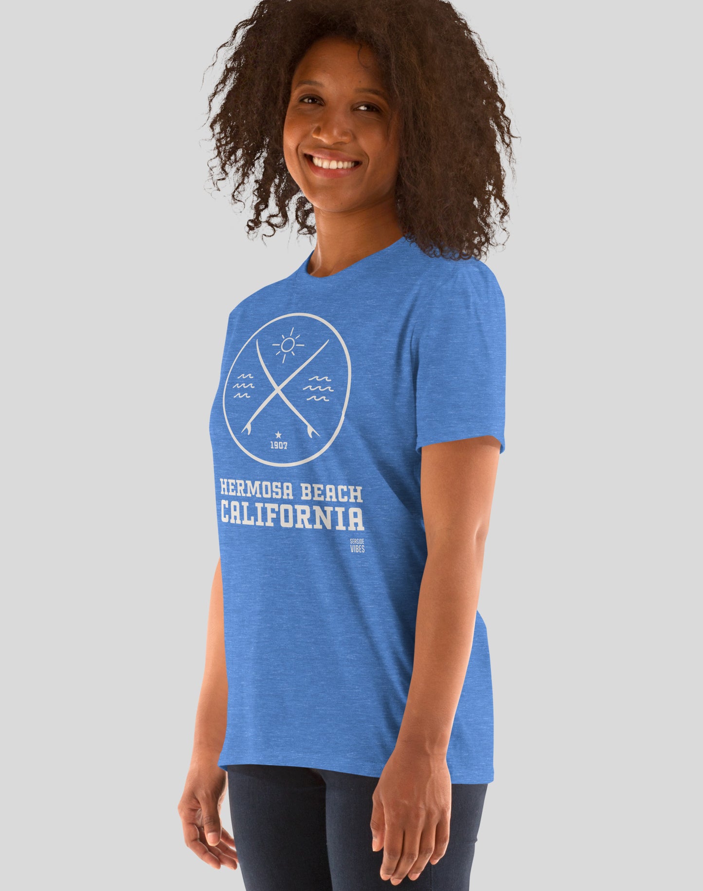 Hermosa Beach Surf Tee - Unisex | Heather Royal
