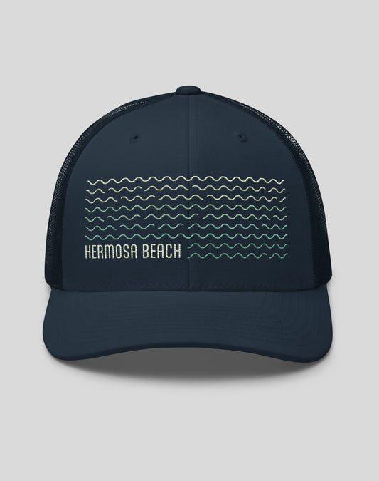 Hermosa Beach Vibes Trucker Hat - Navy/Navy