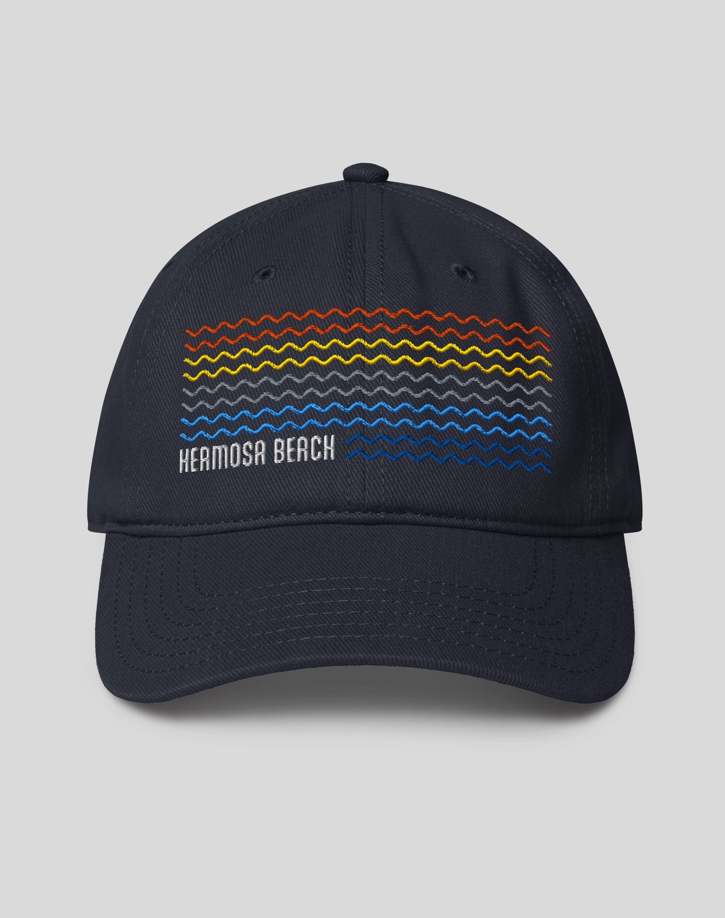 Hermosa Beach Waves Low Profile Hat - Dark Navy