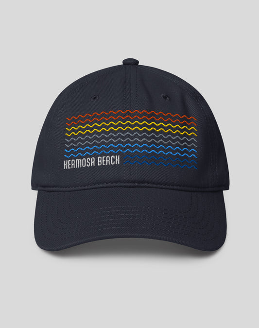 Hermosa Beach Waves Low Profile Hat - Dark Navy