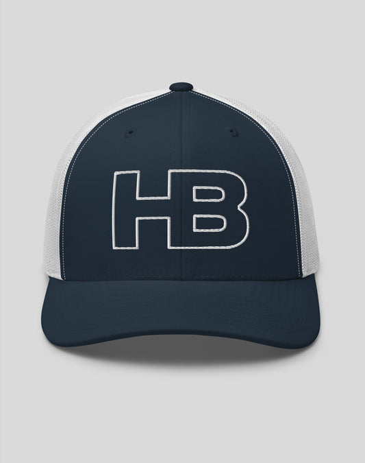 Hermosa Beach HB Trucker Hat - Navy/White