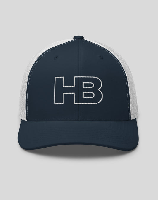 Hermosa Beach HB Trucker Hat - Navy/White