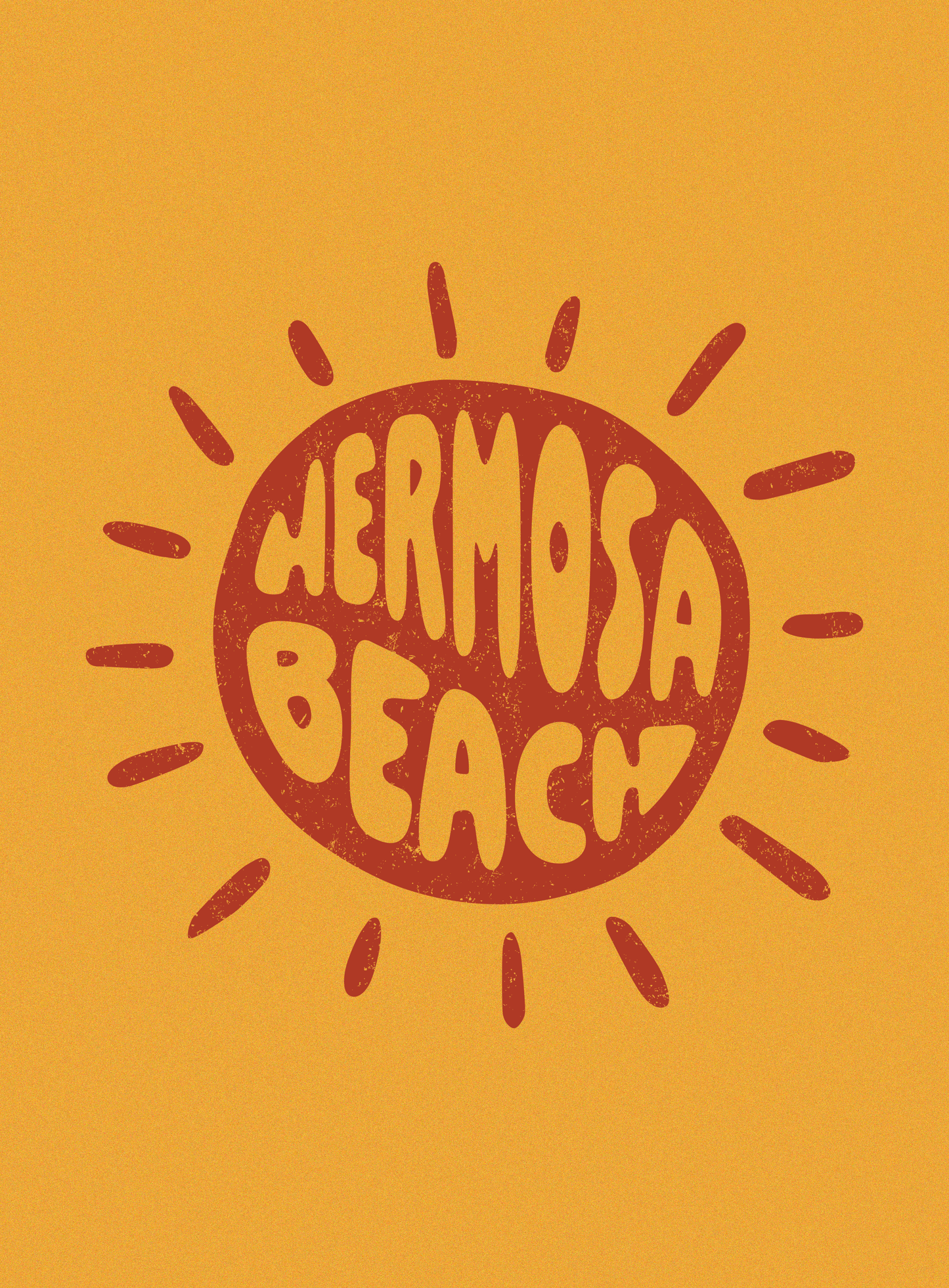 Unisex: Hermosa Sunny Vibes Tee - Mustard