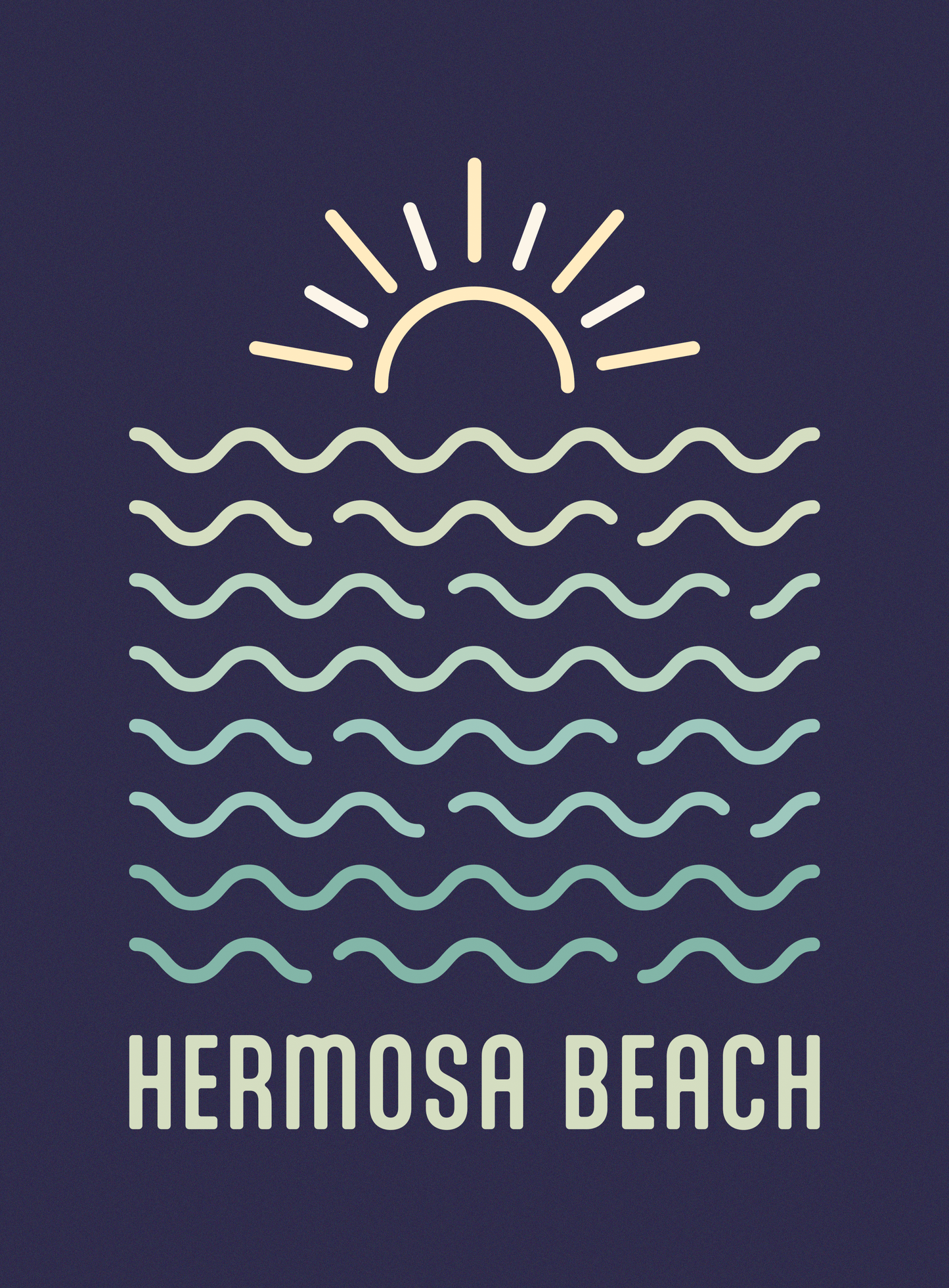Unisex: Hermosa Beach Vibes Tee - Heather Midnight Navy