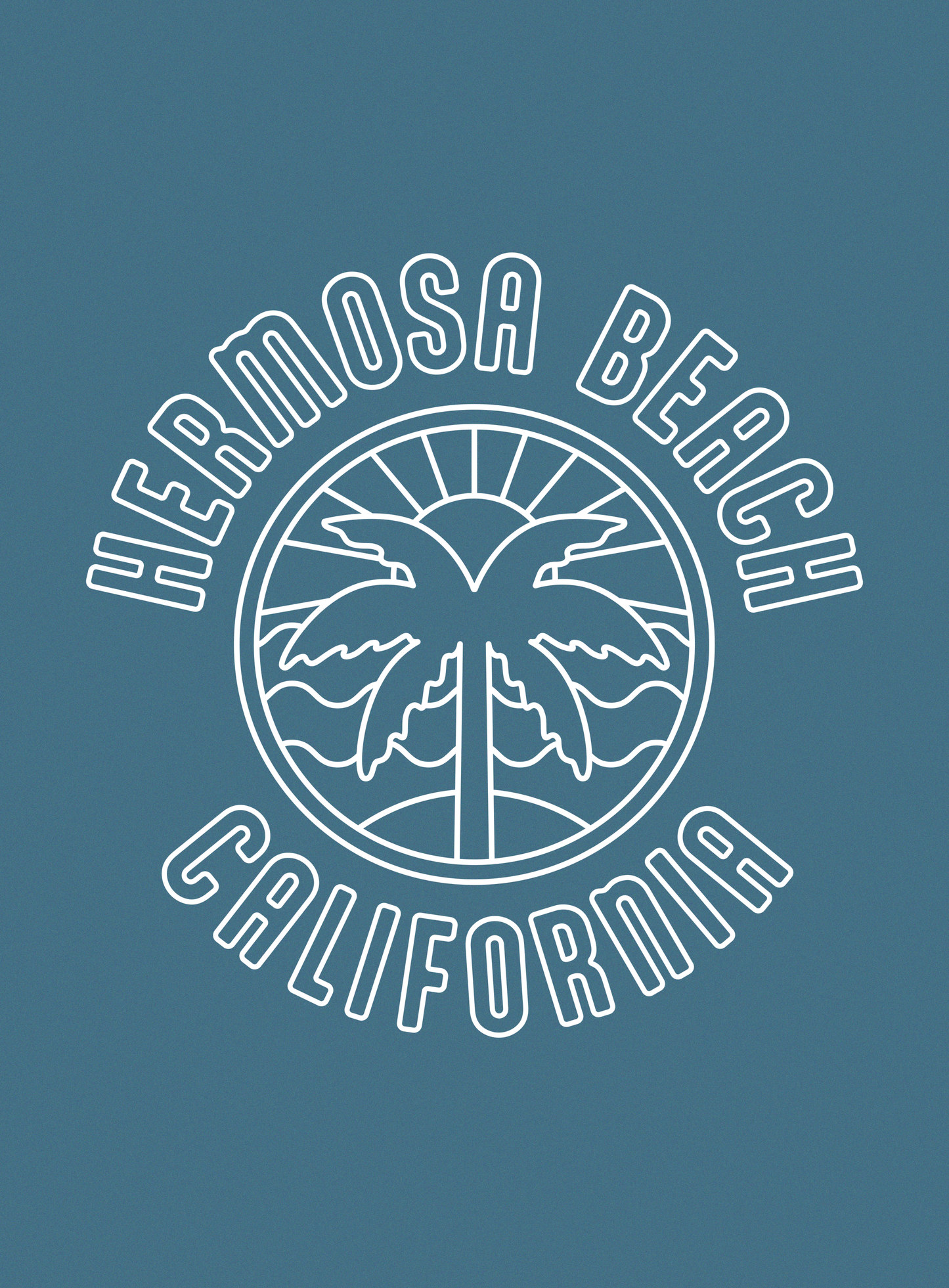 Unisex: Hermosa Beach Sunset Tee - Heather Deep Teal