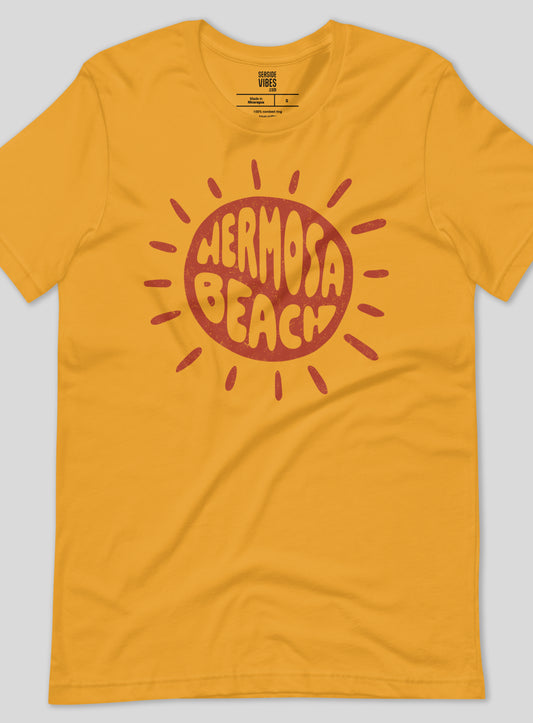 Unisex: Hermosa Sunny Vibes Tee - Mustard
