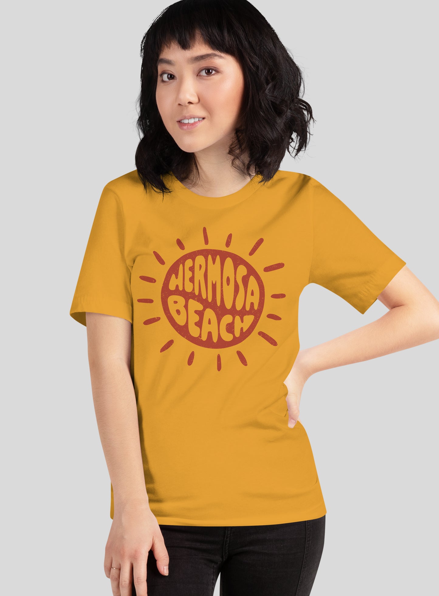 Unisex: Hermosa Sunny Vibes Tee - Mustard