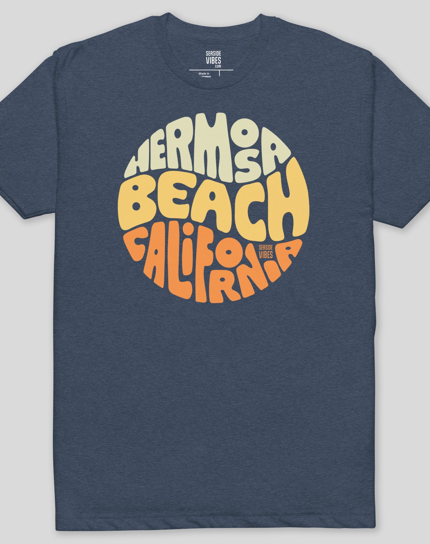 Hermosa Beach Groovy Tee - Cotton Blend | Midnight Navy