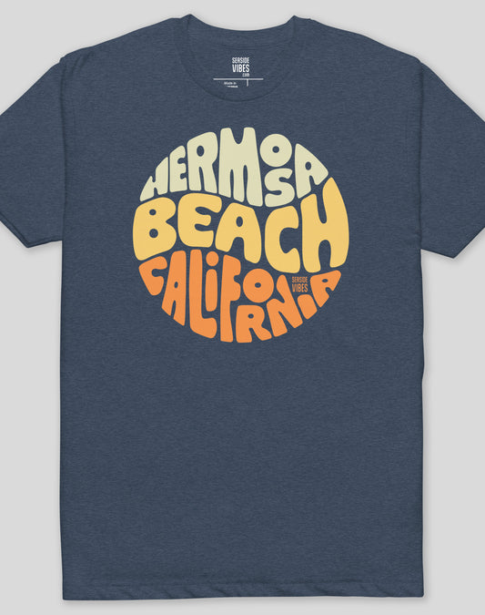 Hermosa Beach Groovy Tee - Cotton Blend | Midnight Navy