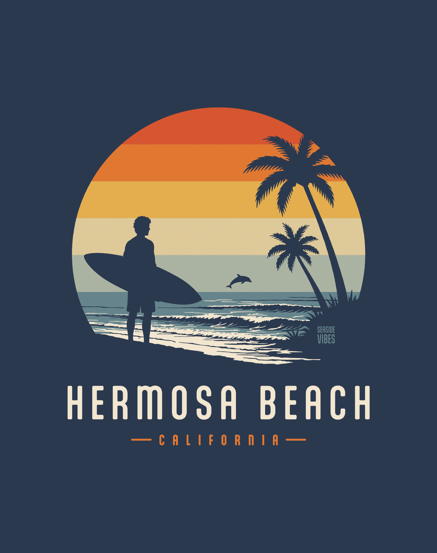 Hermosa Beach Away From Keyboard Tee - Cotton Blend | Midnight Navy