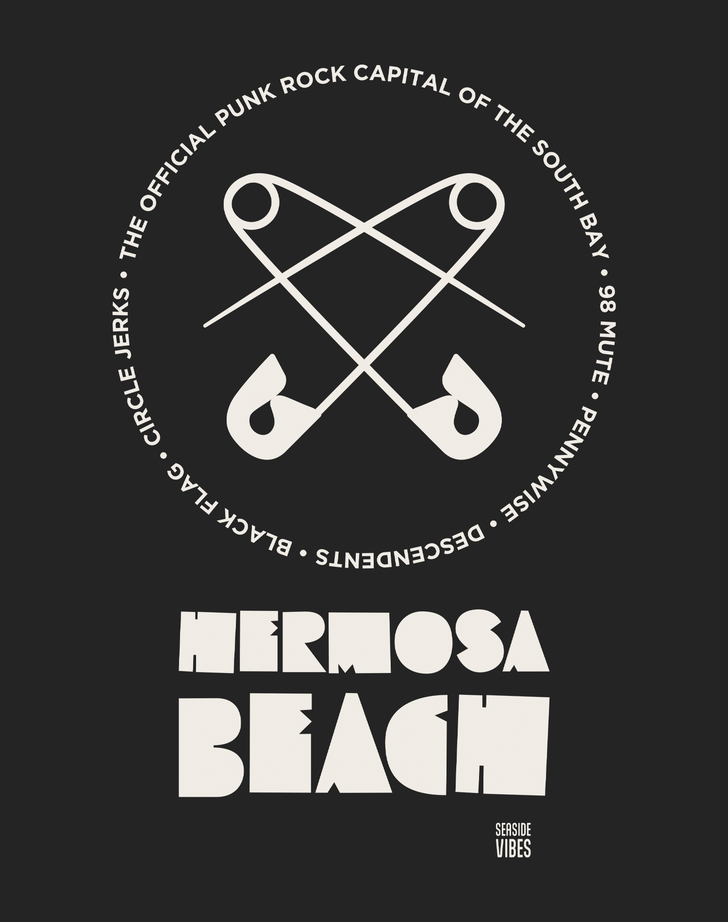 Hermosa Beach Punk Rock Legends Tee - Cotton Blend | Charcoal