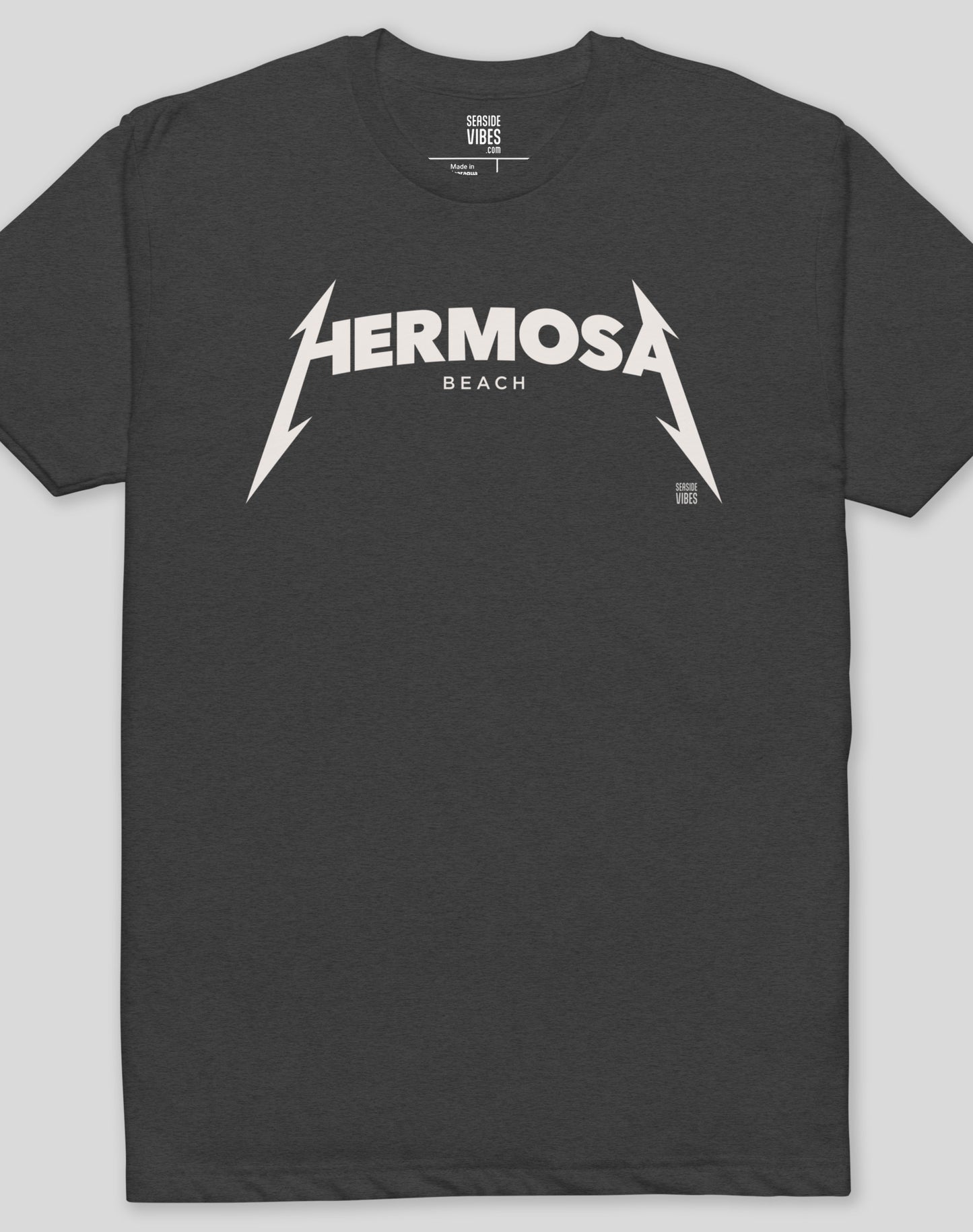 Hermosa Beach Rocks Tee - Cotton Blend | Charcoal