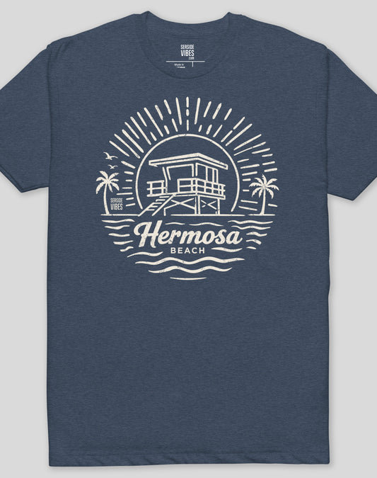 Hermosa Beach Sunrise Session Tee - Cotton Blend | Midnight Navy