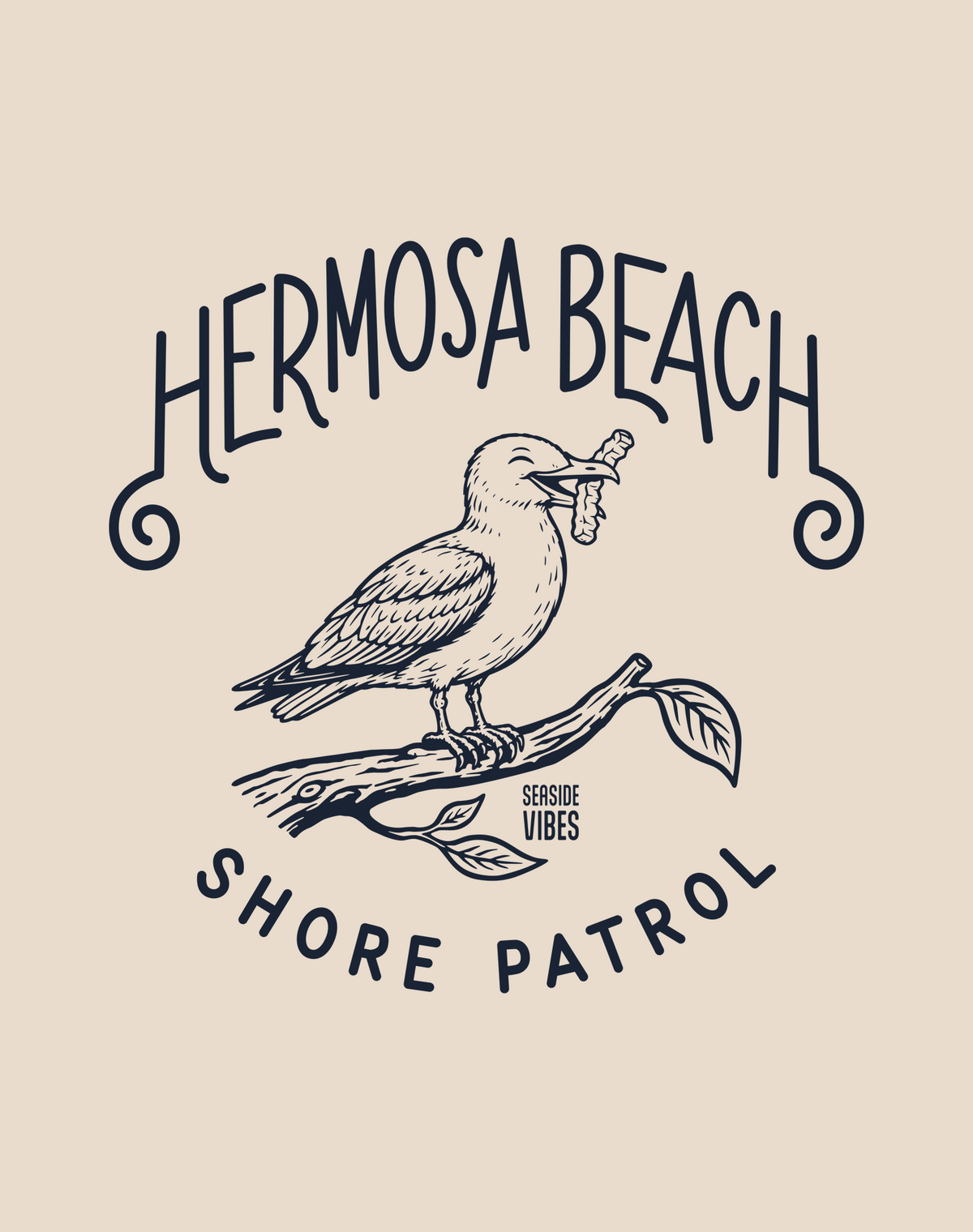 Hermosa Beach Shore Patrol Seagull Tee - Cotton Blend | Sand