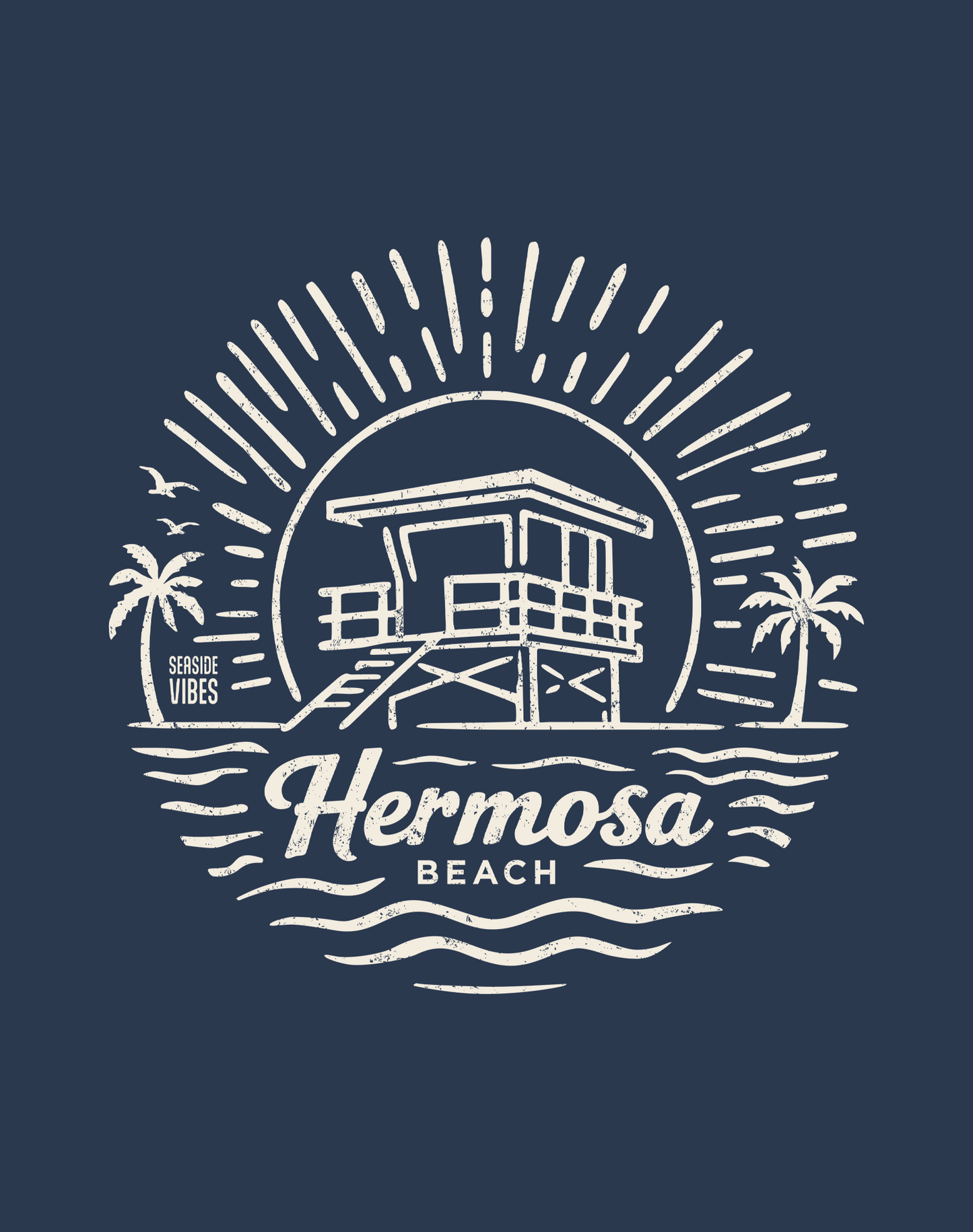 Hermosa Beach Sunrise Session Tee - Cotton Blend | Midnight Navy
