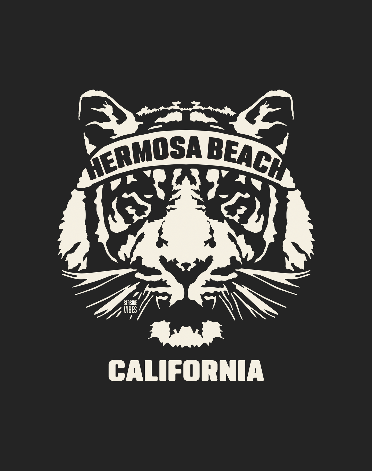 Hermosa Beach Tiger Ambush Tee - Cotton Blend | Charcoal