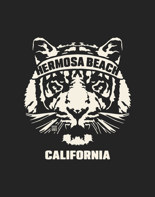 Hermosa Beach Tiger Ambush Tee - Cotton Blend | Charcoal